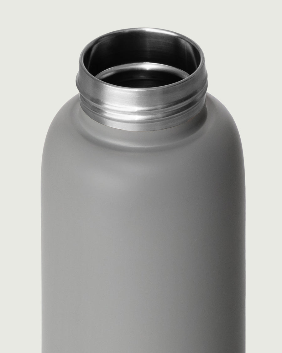 Flask Tumbler Bottle gray front diagonal