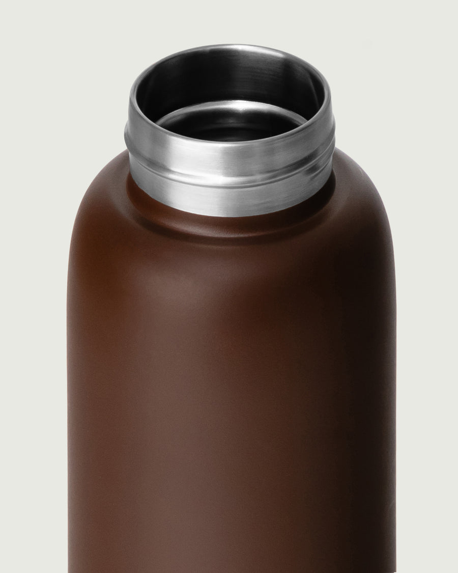 Flask Tumbler Bottle brown front diagonal