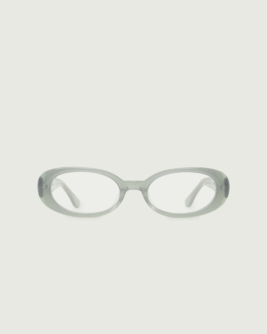 Devon Eyeglasses round gray acetate front