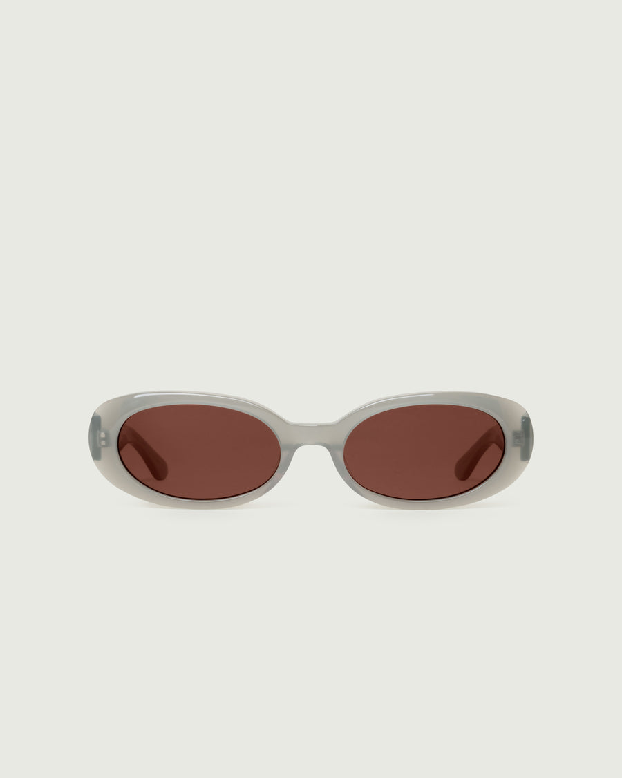 Devon Sunglasses round blue acetate front