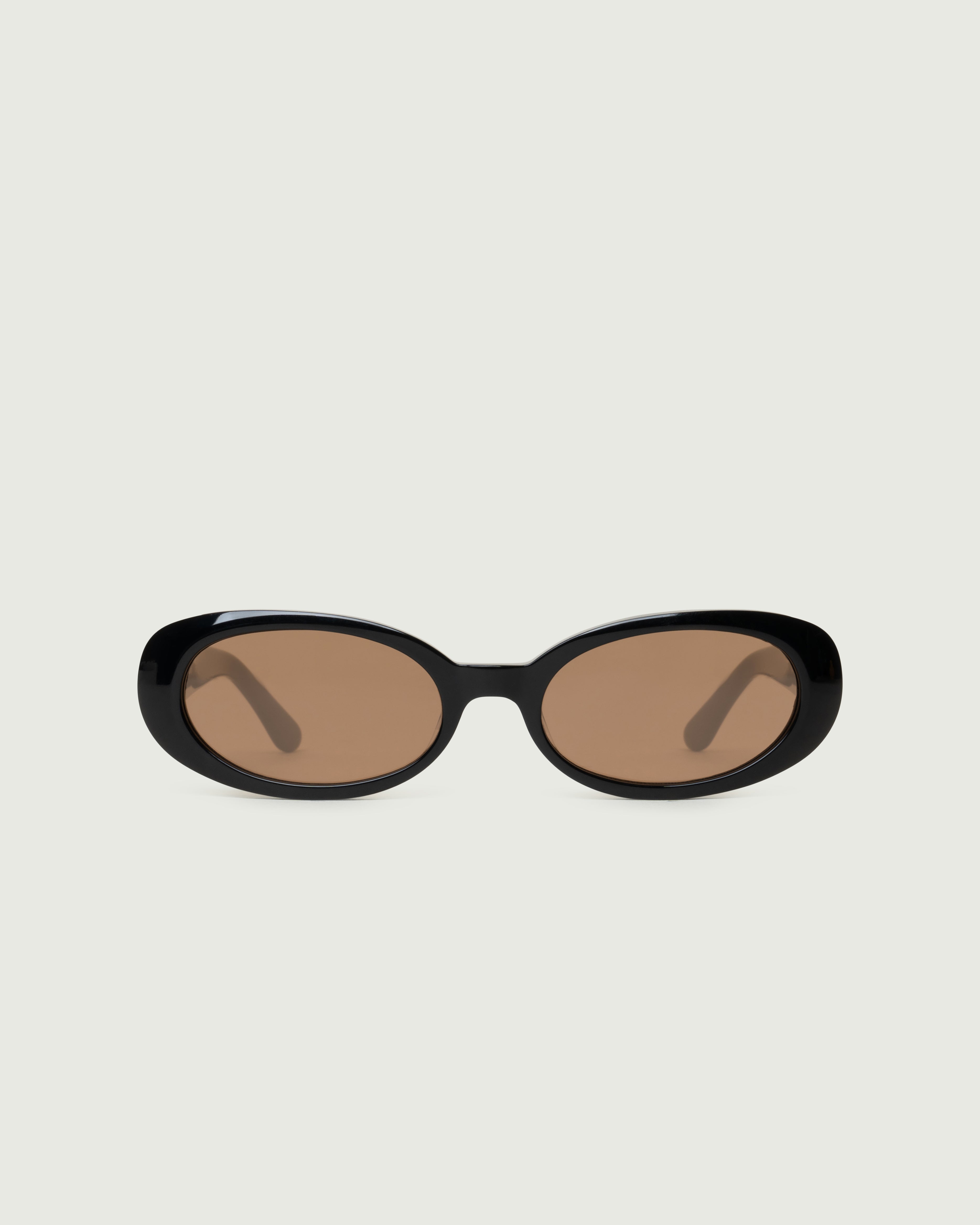 Black::Devon Sunglasses round black acetate front