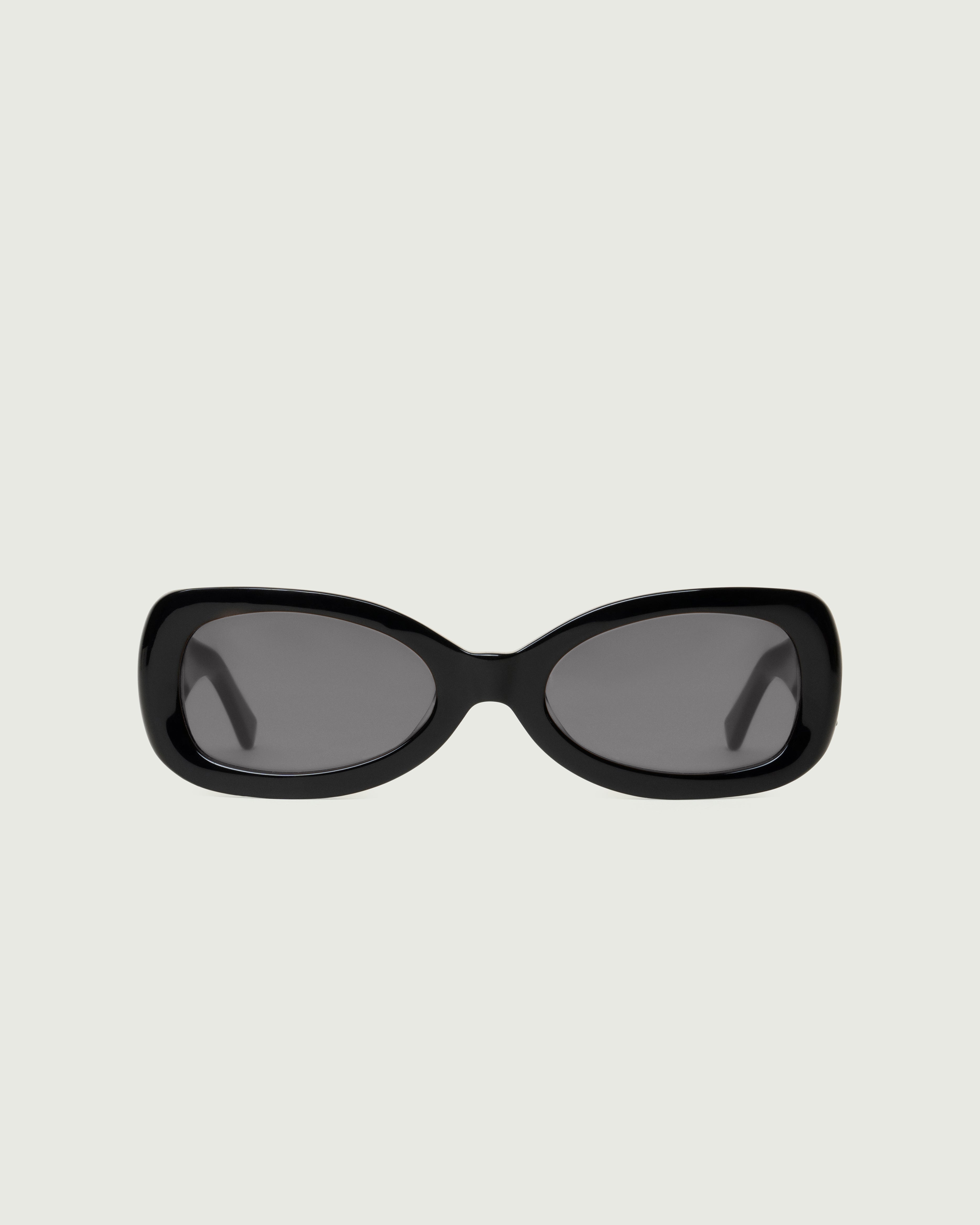 Black::Reese Sunglasses rectangle black acetate front