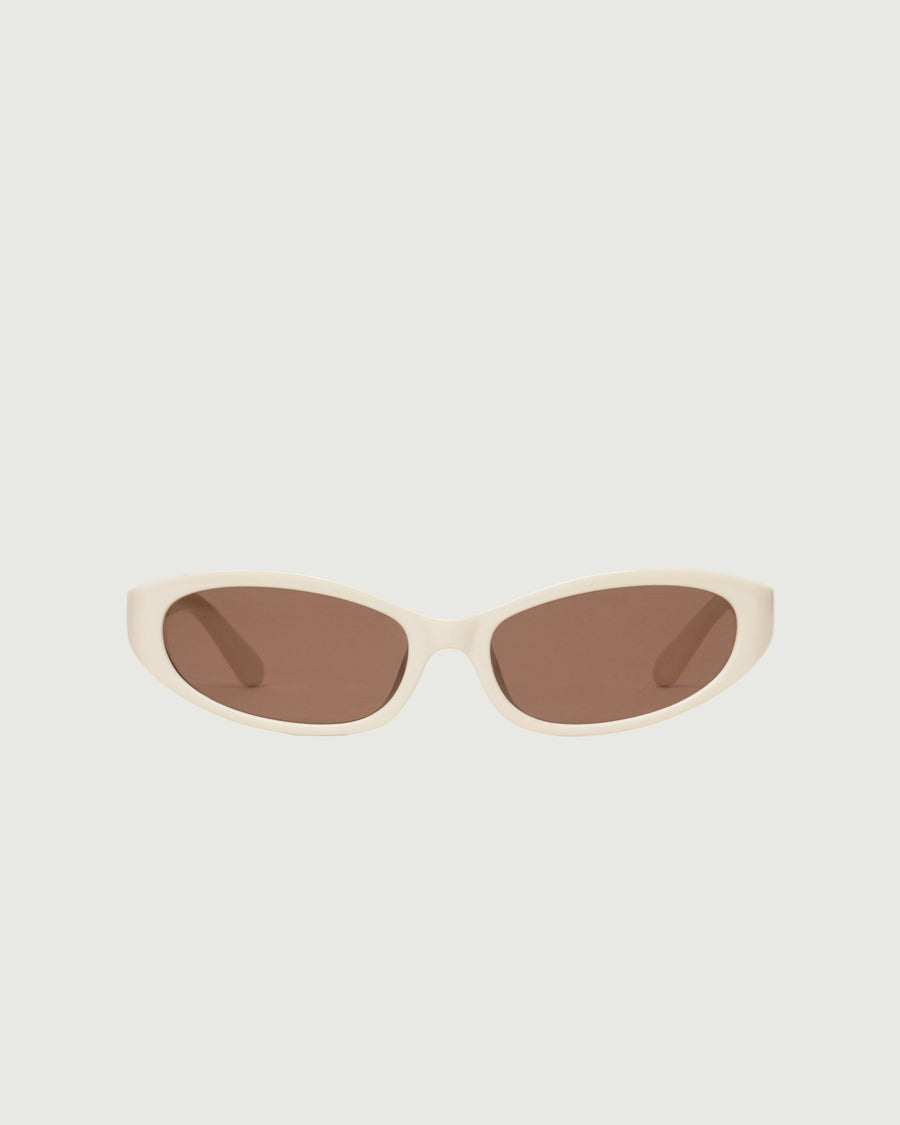 Nora Sunglasses cateye White recycled polyester front