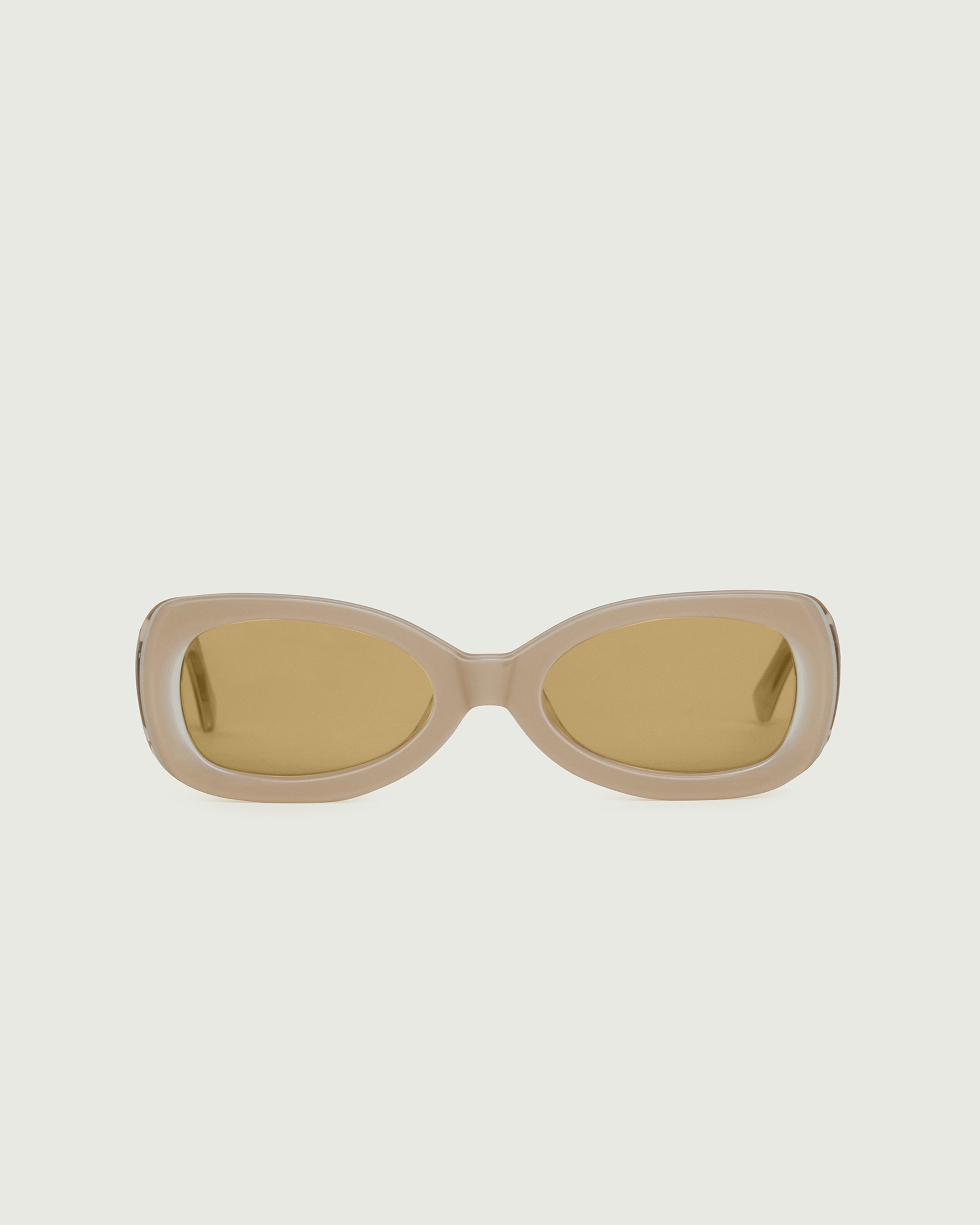 Cashmere ::Reese Sunglasses rectangle white acetate front