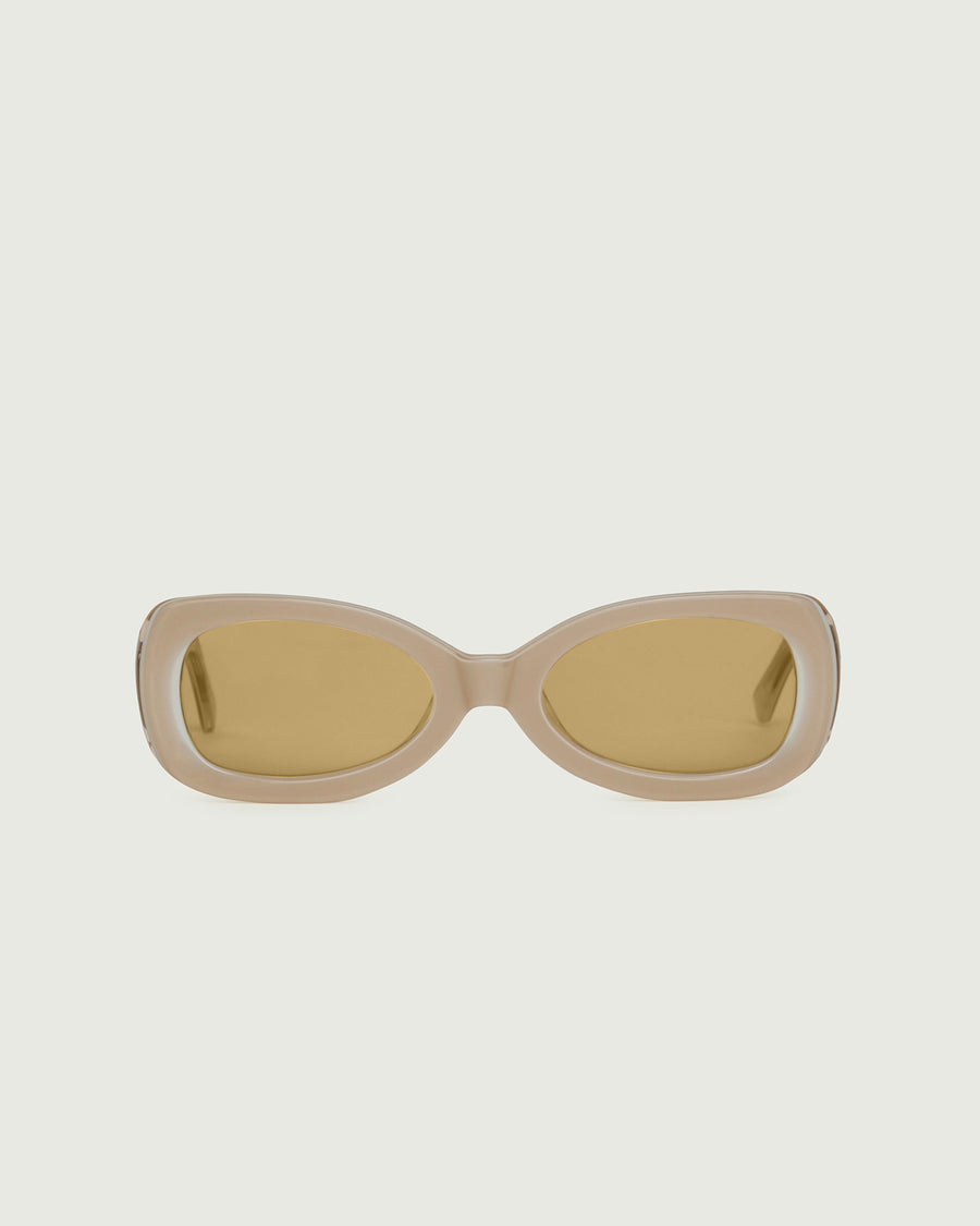 Reese Sunglasses rectangle white acetate front