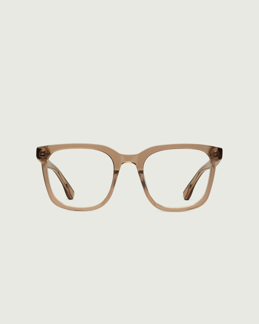 River Eyeglasses square brown plant-based plastic front