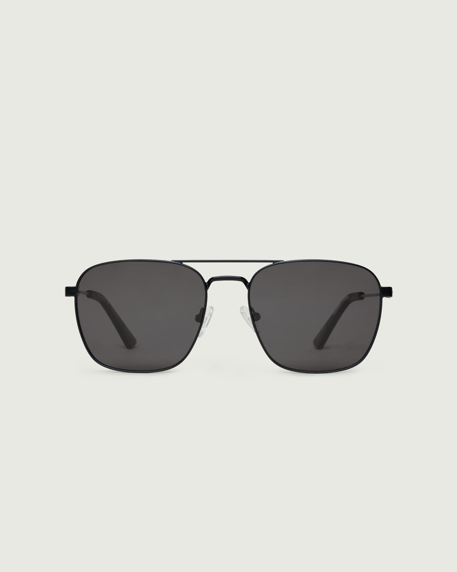 Val Sunglasses pilot black metal front