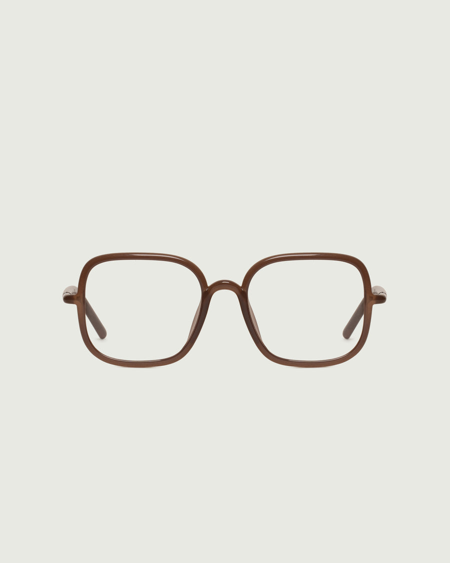 Eleanor Eyeglasses square Brown castor seed front