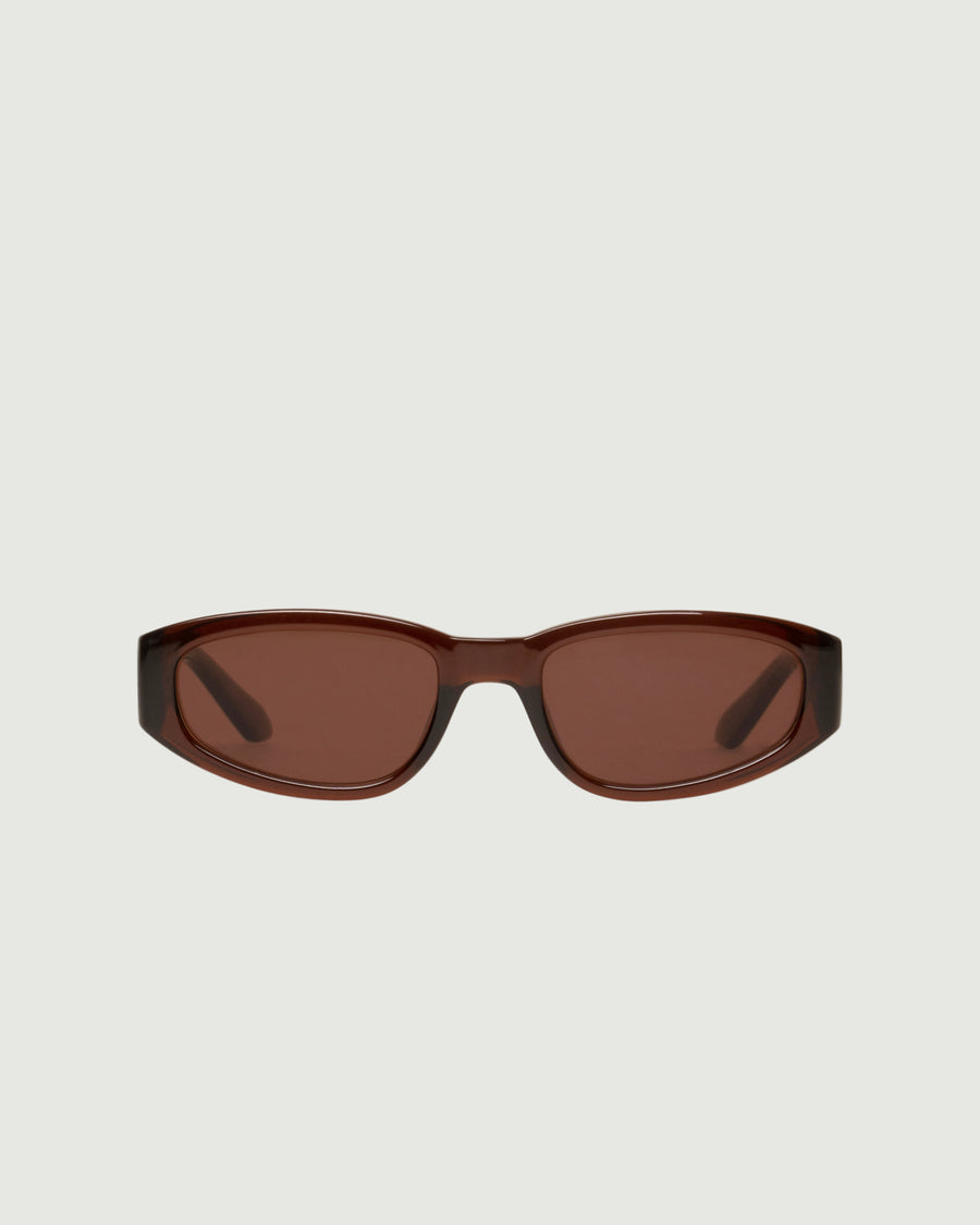 June Sunglasses cateye Brown recycled polyester front