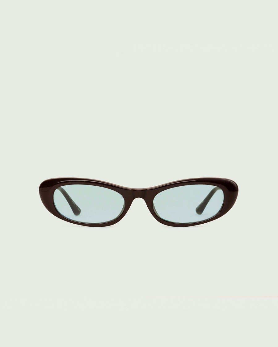 Slim Sunglasses cateye Brown recycled polyester front