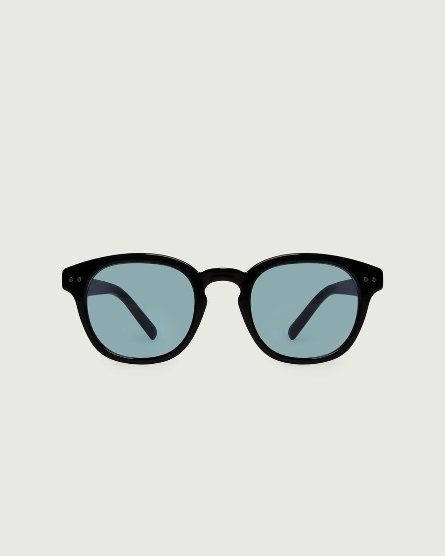 Hugh Sunglasses round Black recycled polyester front