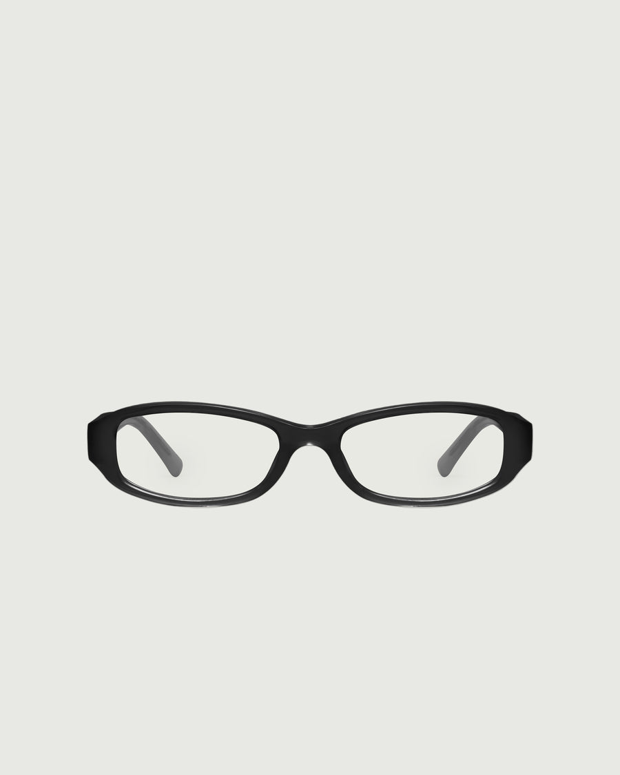 Lucy Eyeglasses rectangle black acetate front
