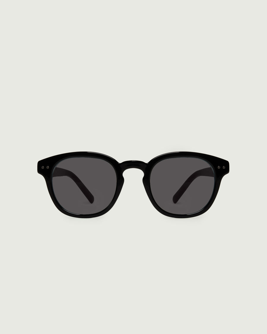 Hugh Sunglasses round Black recycled polyester front