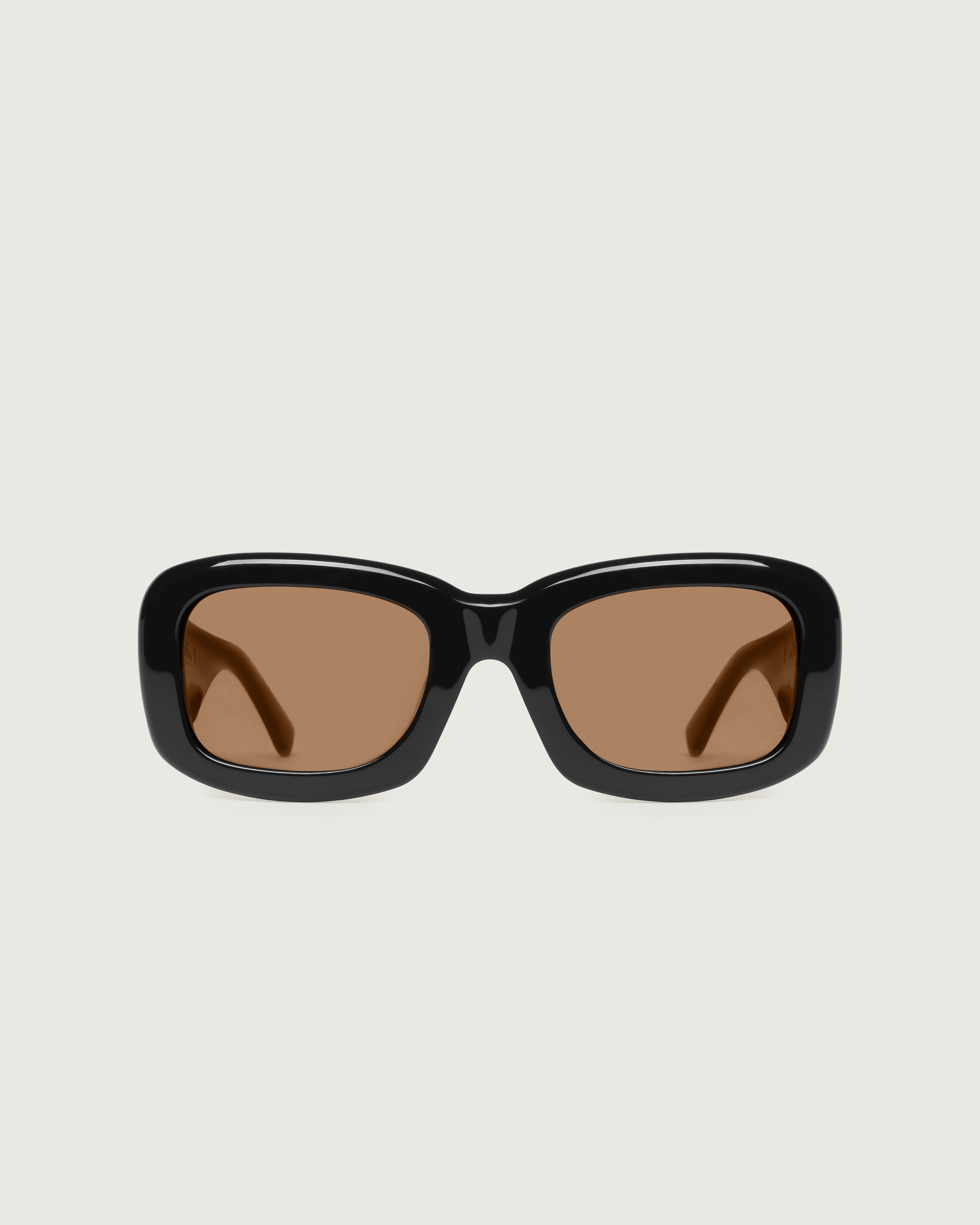 Ink Hickory::Liv Sunglasses square black recycled polyester front
