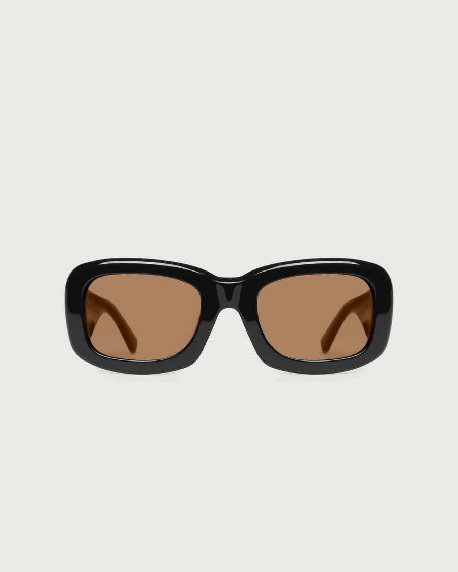 Liv Sunglasses square black recycled polyester front