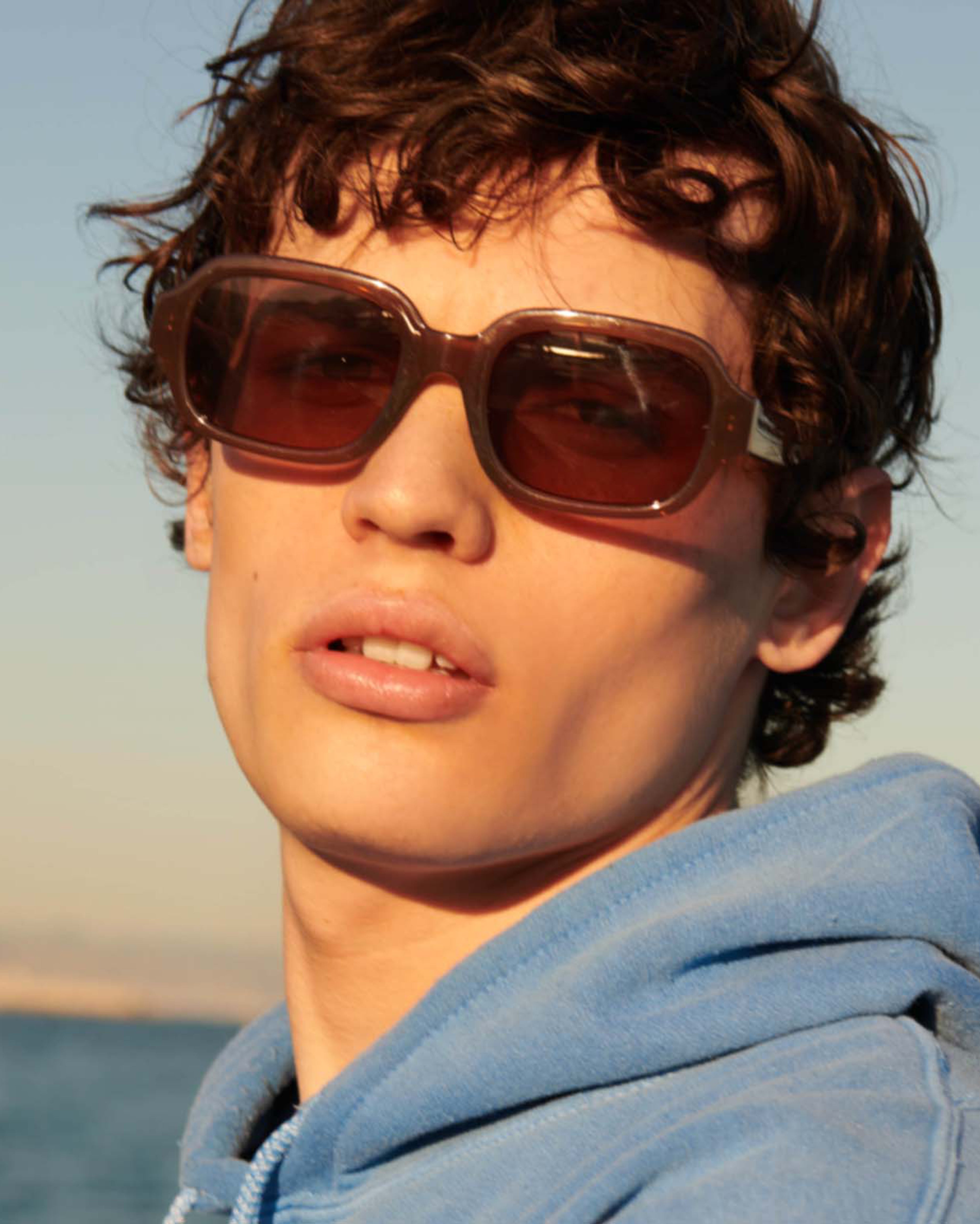 men Bobbi Sunglasses square brown recycled polyester