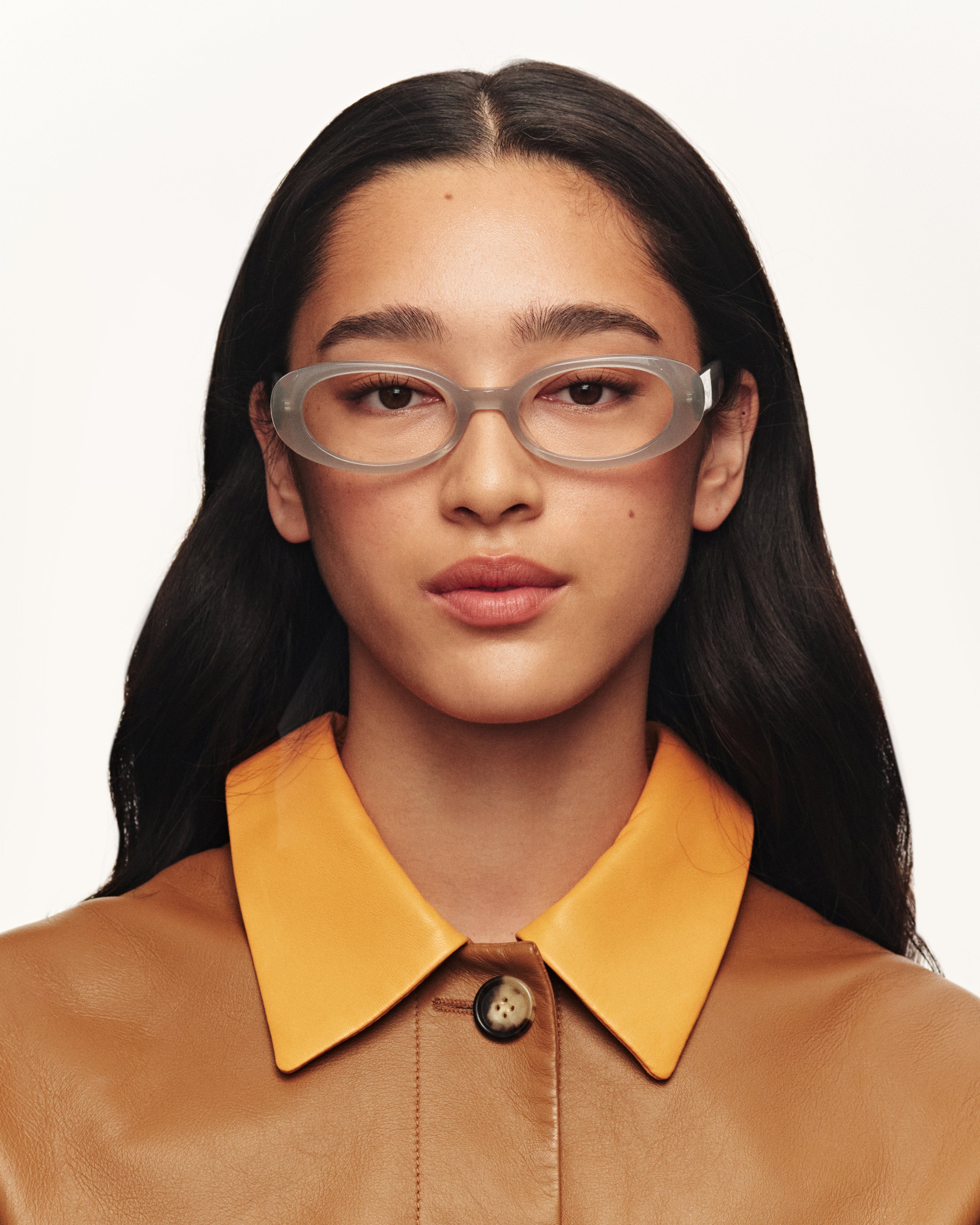 women Devon Eyeglasses round gray acetate