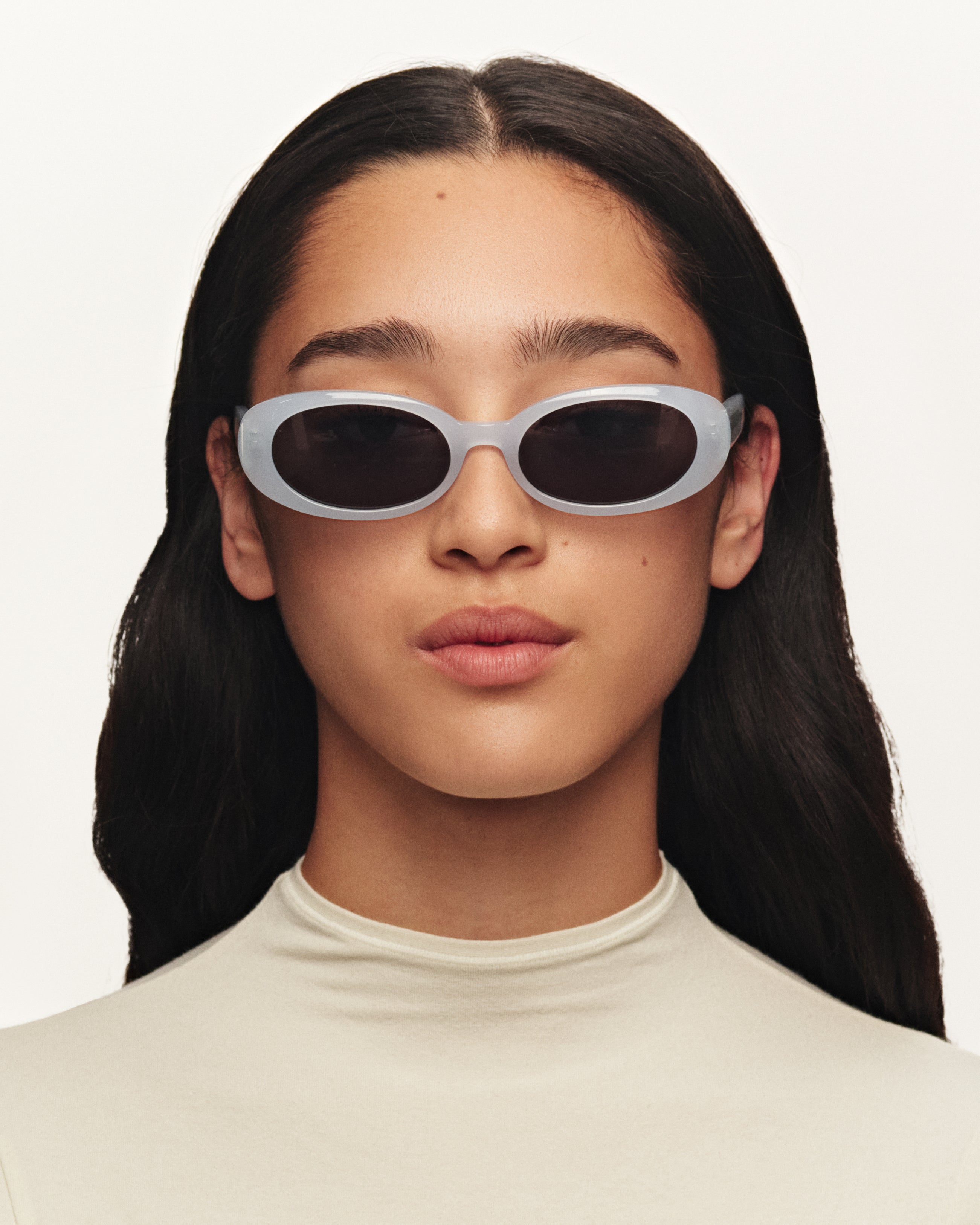 women Devon Sunglasses round blue acetate