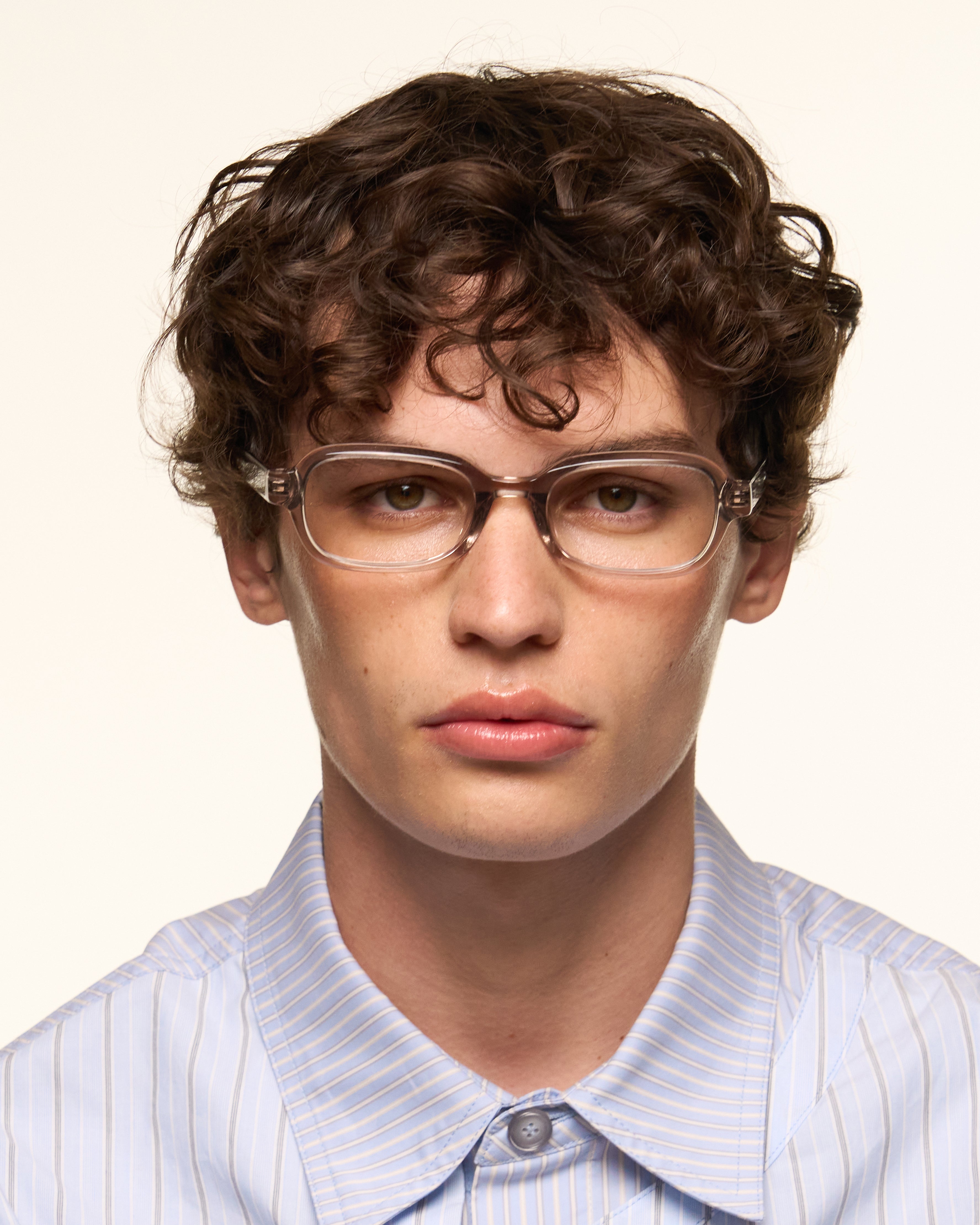 men Don Eyeglasses rectangle Brown acetate
