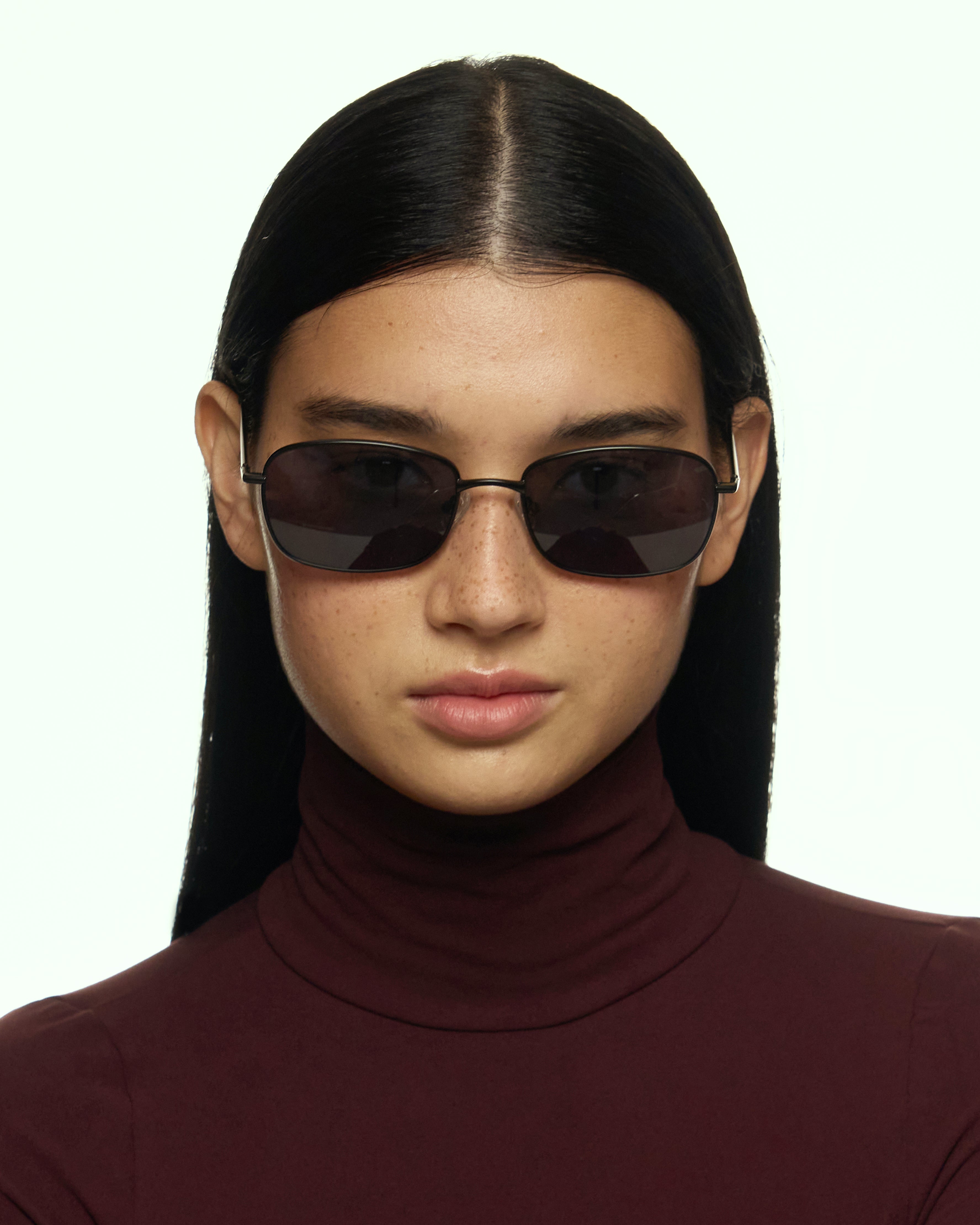 women Emman Sunglasses rectangle Black metal