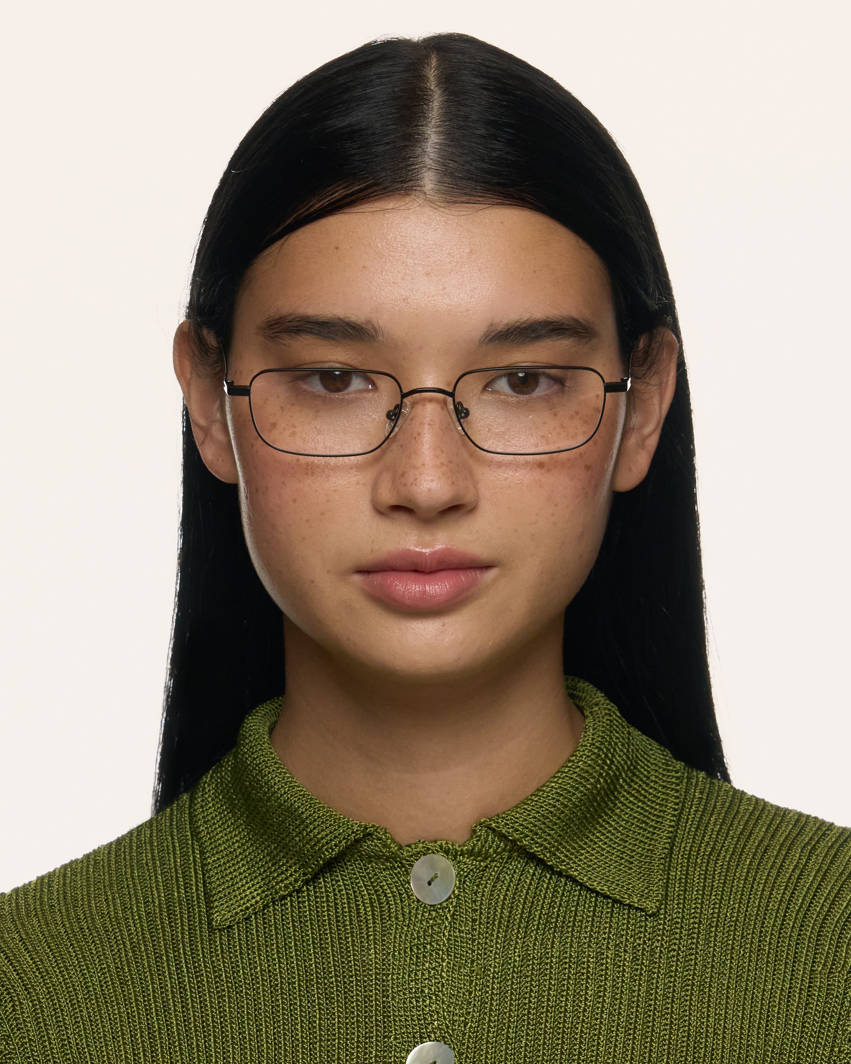 women Graham Eyeglasses rectangle Black metal