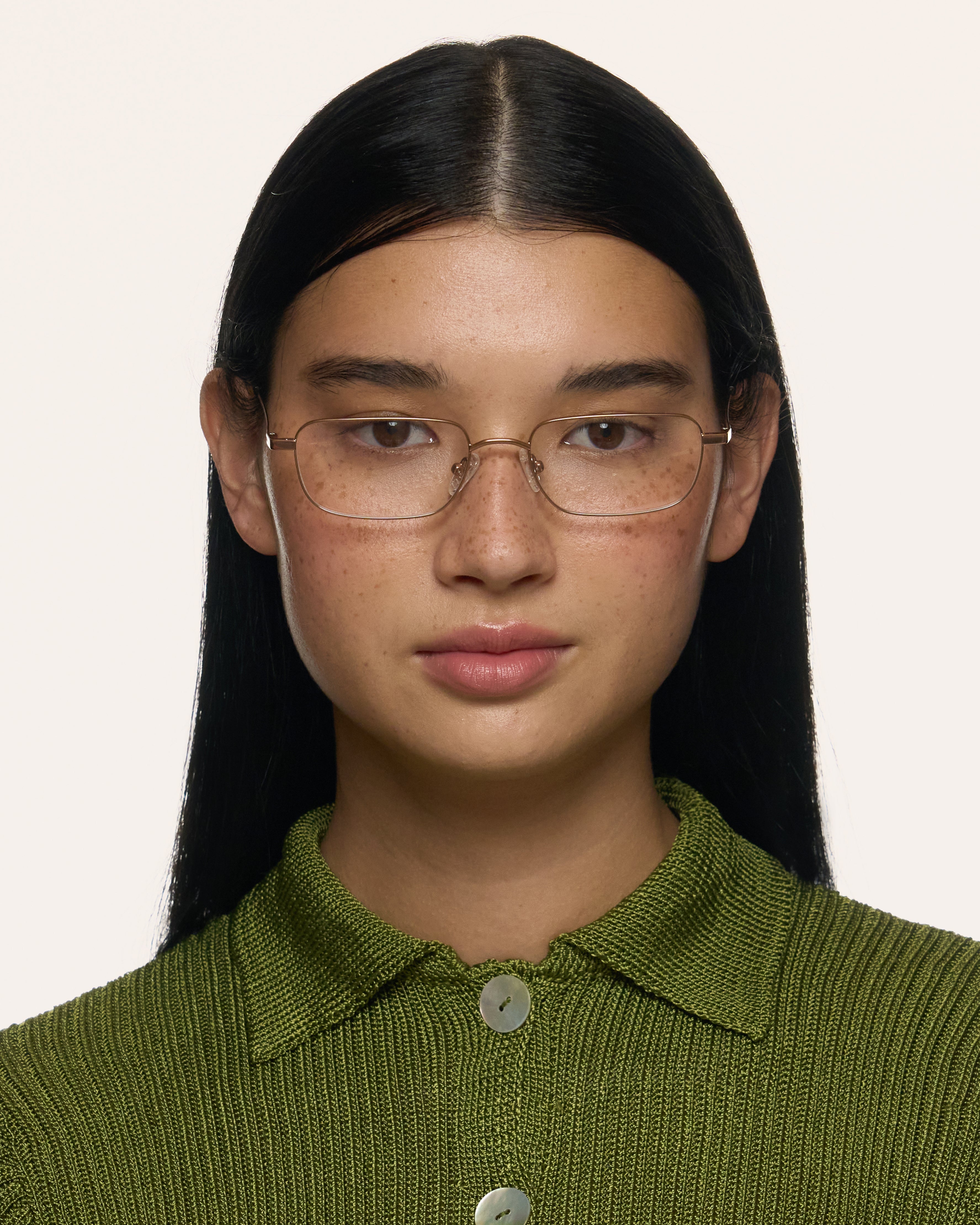 women Graham Eyeglasses rectangle Brown metal