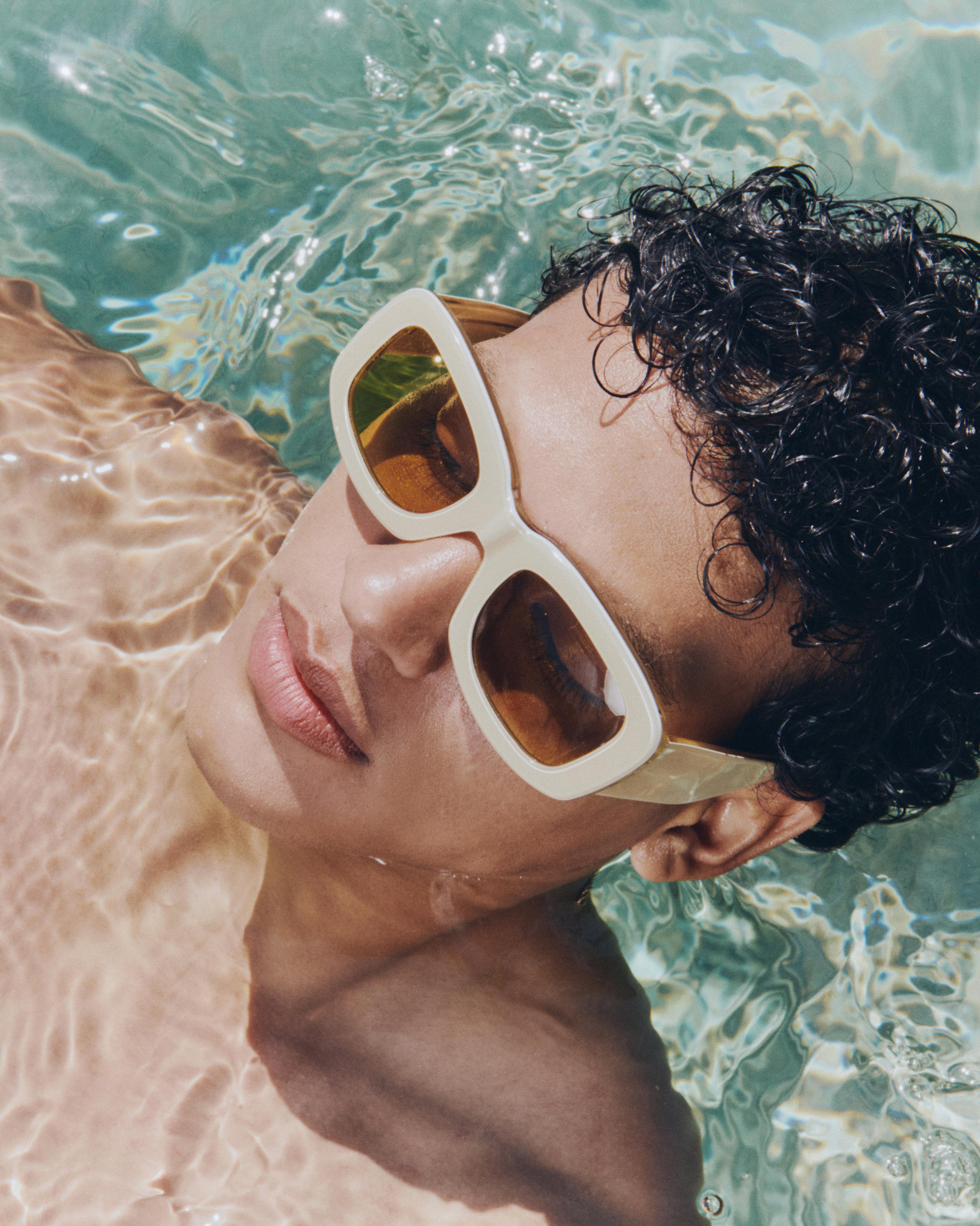 men Liv Sunglasses square white acetate