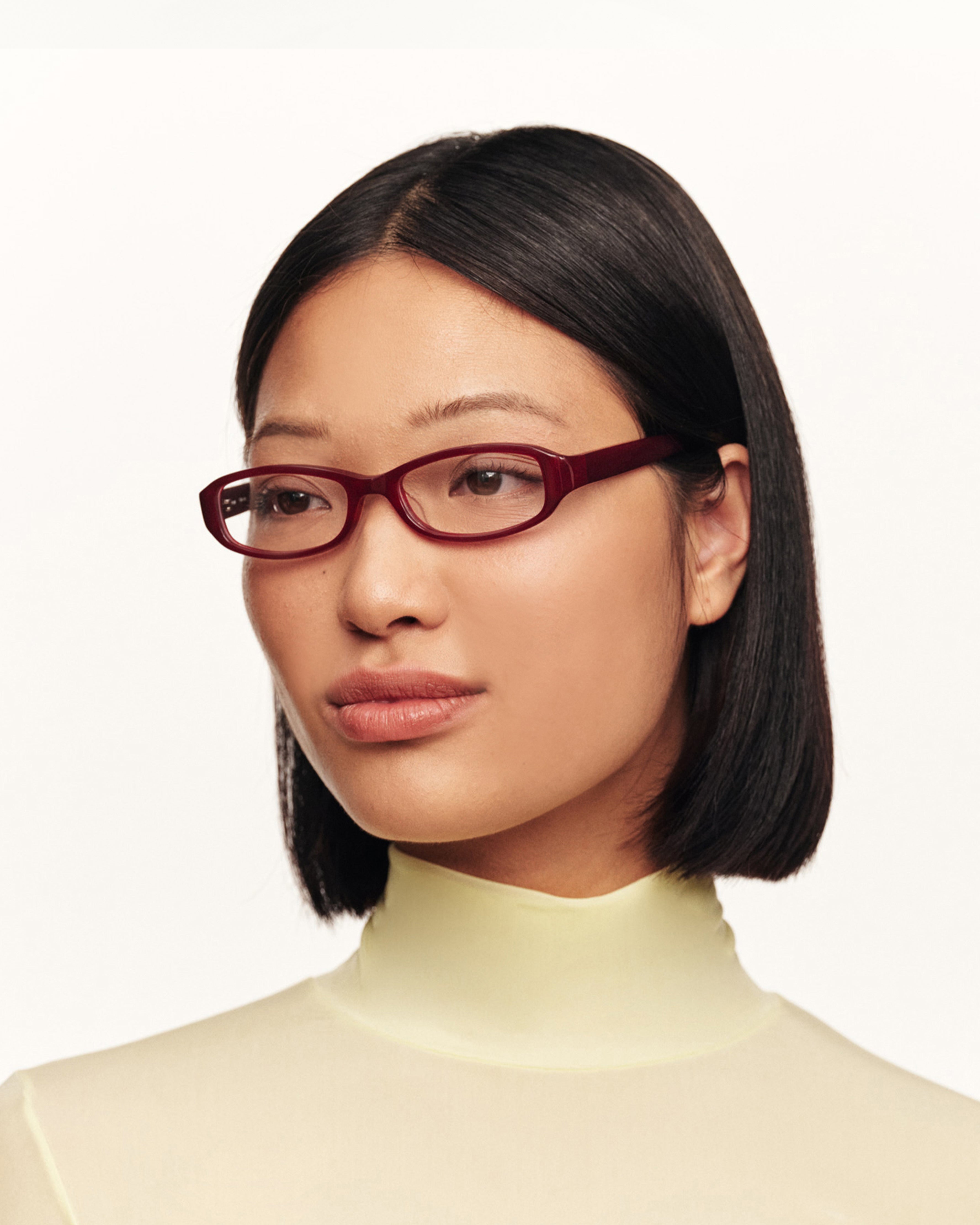 women Lucy Eyeglasses rectangle red acetate