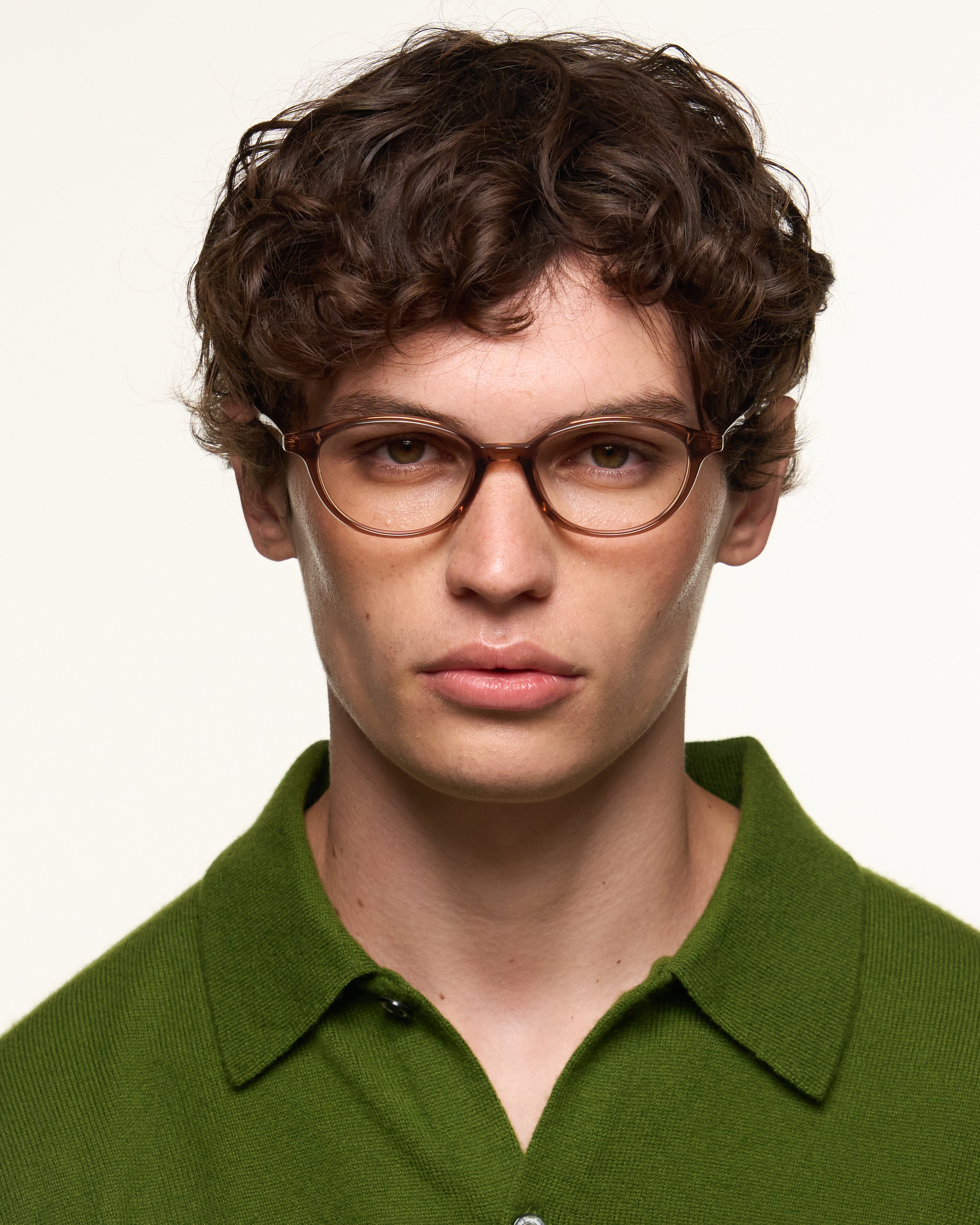 men Marcie Eyeglasses rectangle Brown acetate