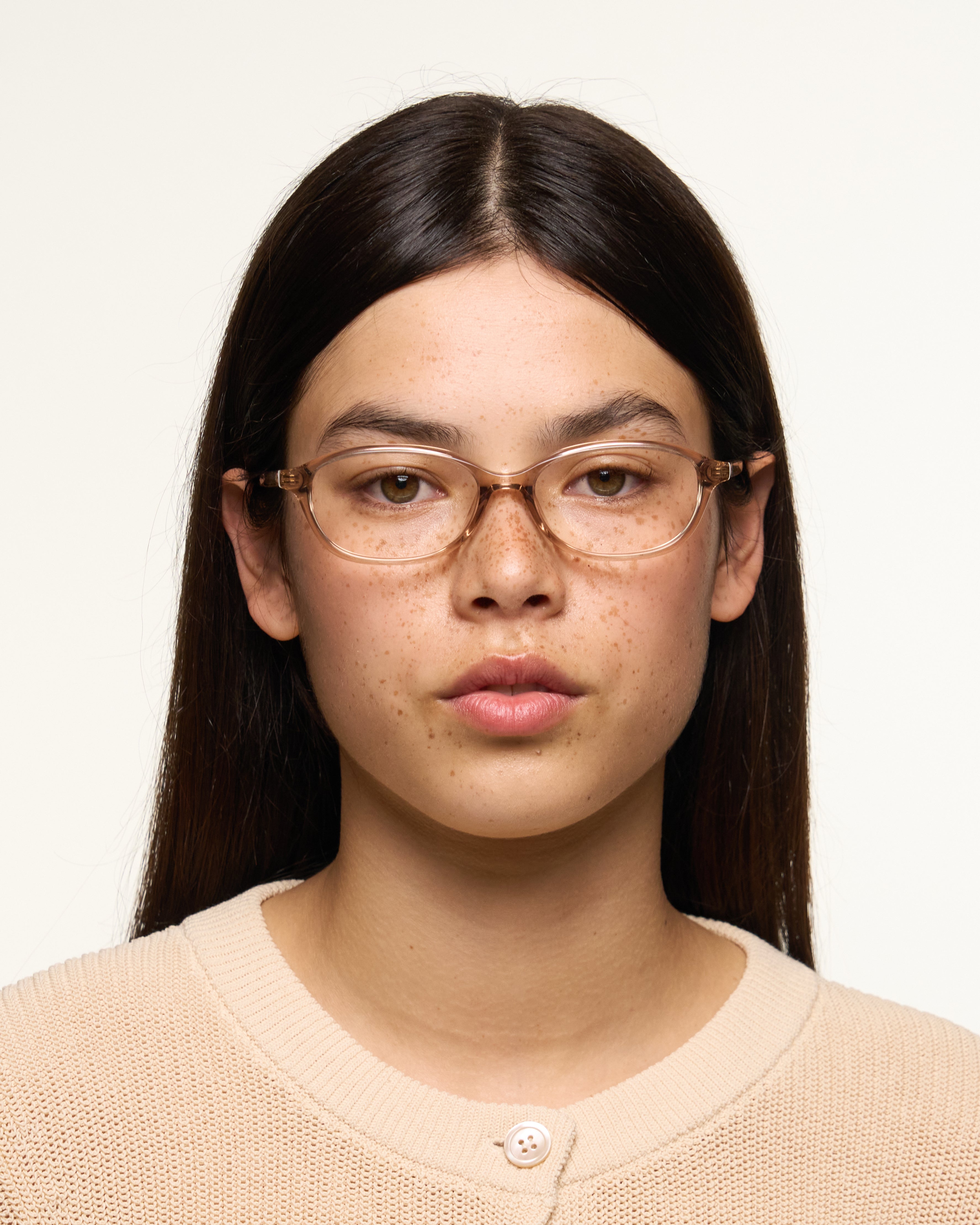women Marcie Eyeglasses rectangle Brown acetate