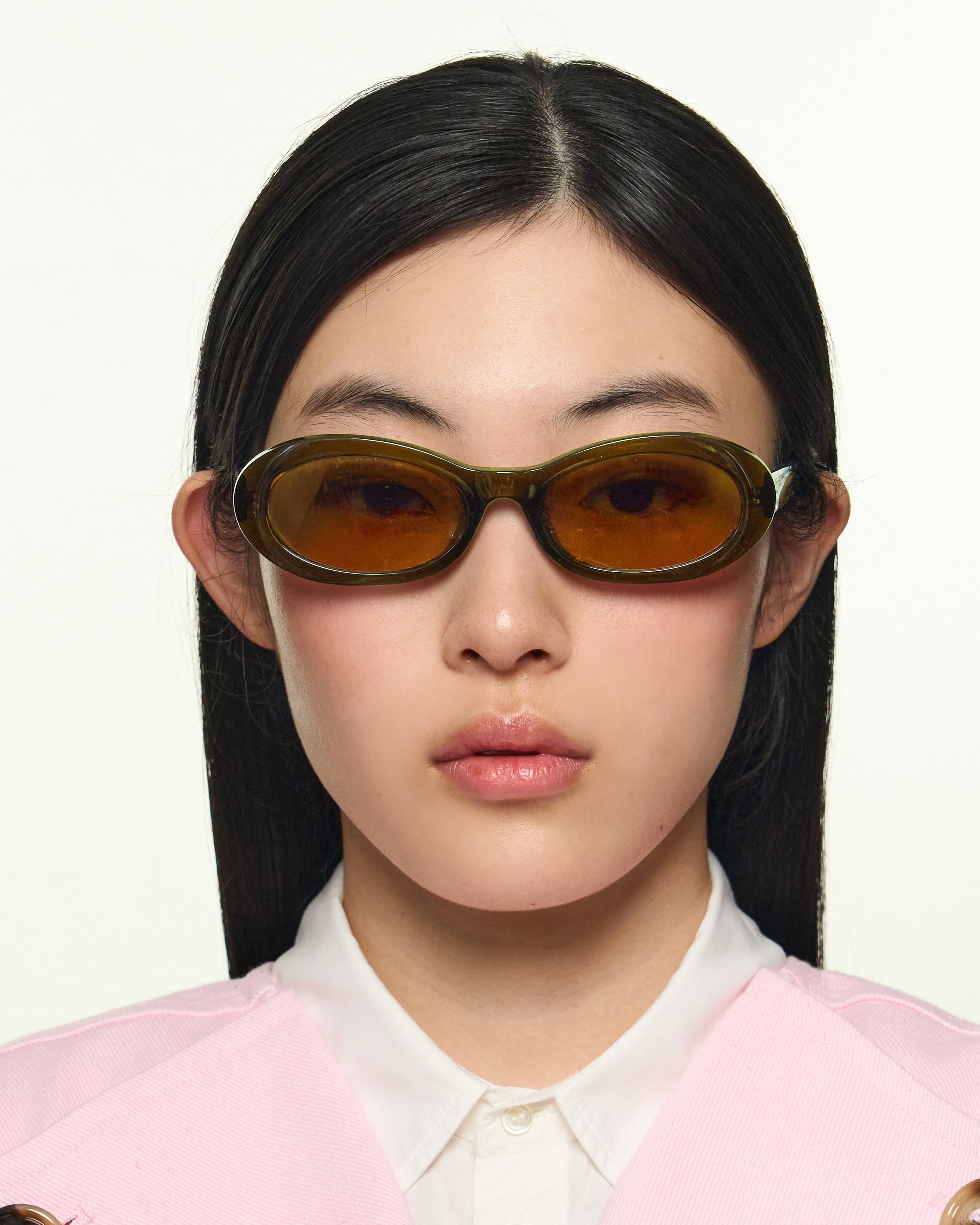 women Mina Sunglasses oval Green acetate