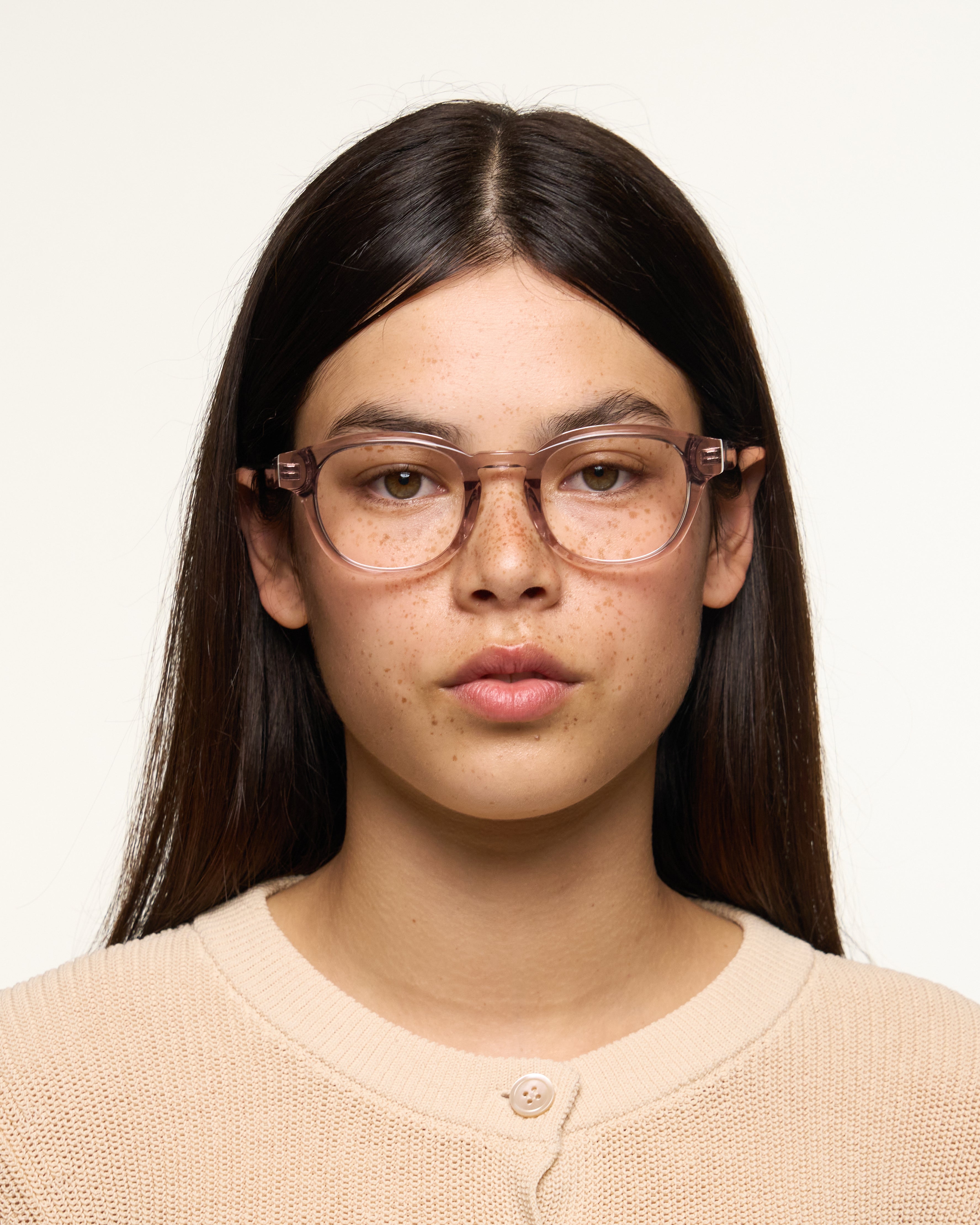 women Nobi Eyeglasses round Nude acetate