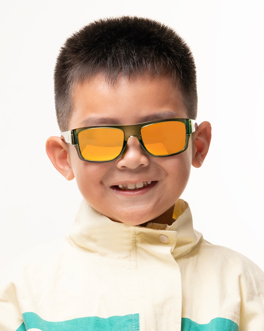 men Nolan Kids Sunglasses square Green recycled polyester