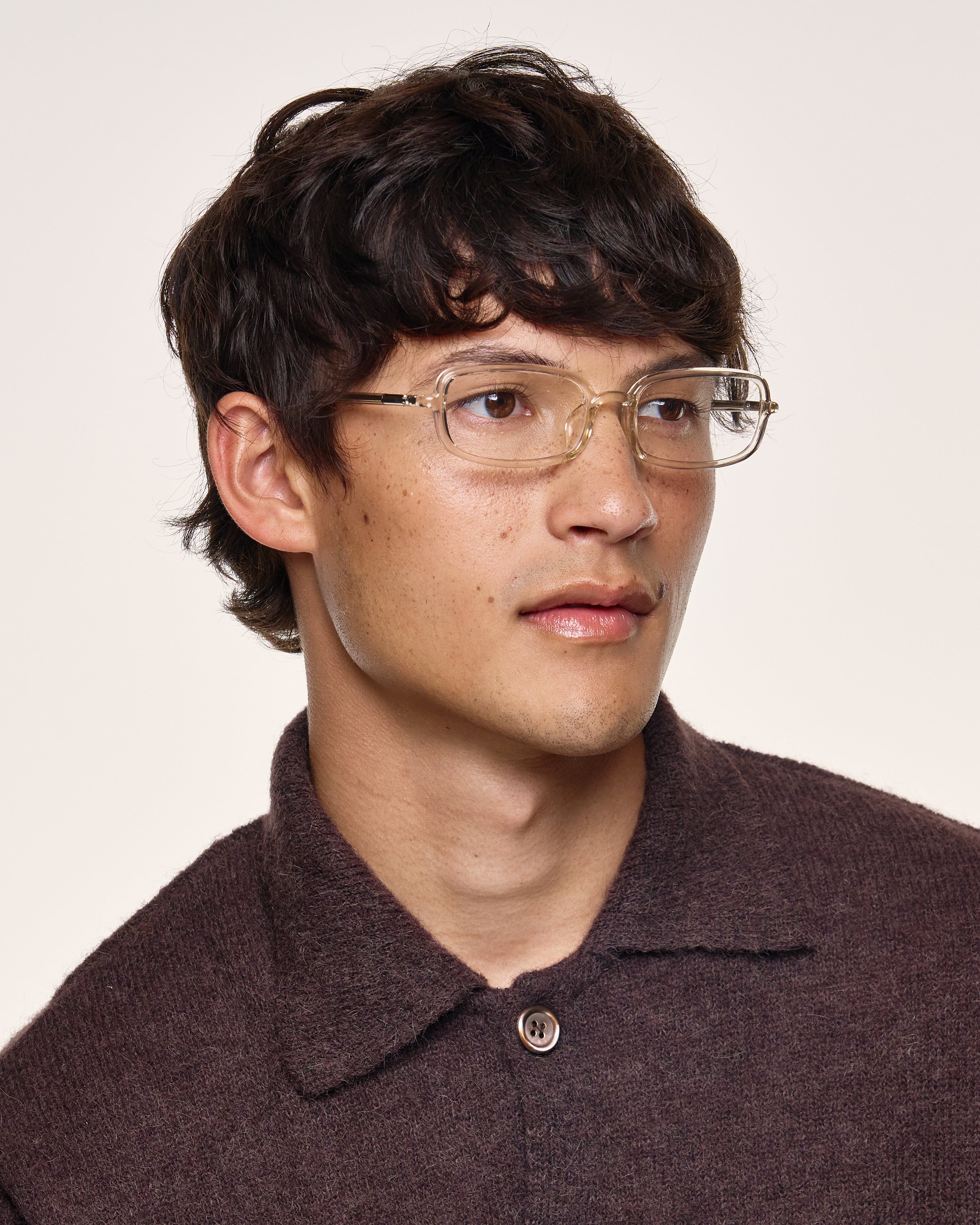 men Oliver Eyeglasses rectangle Yellow castor seed