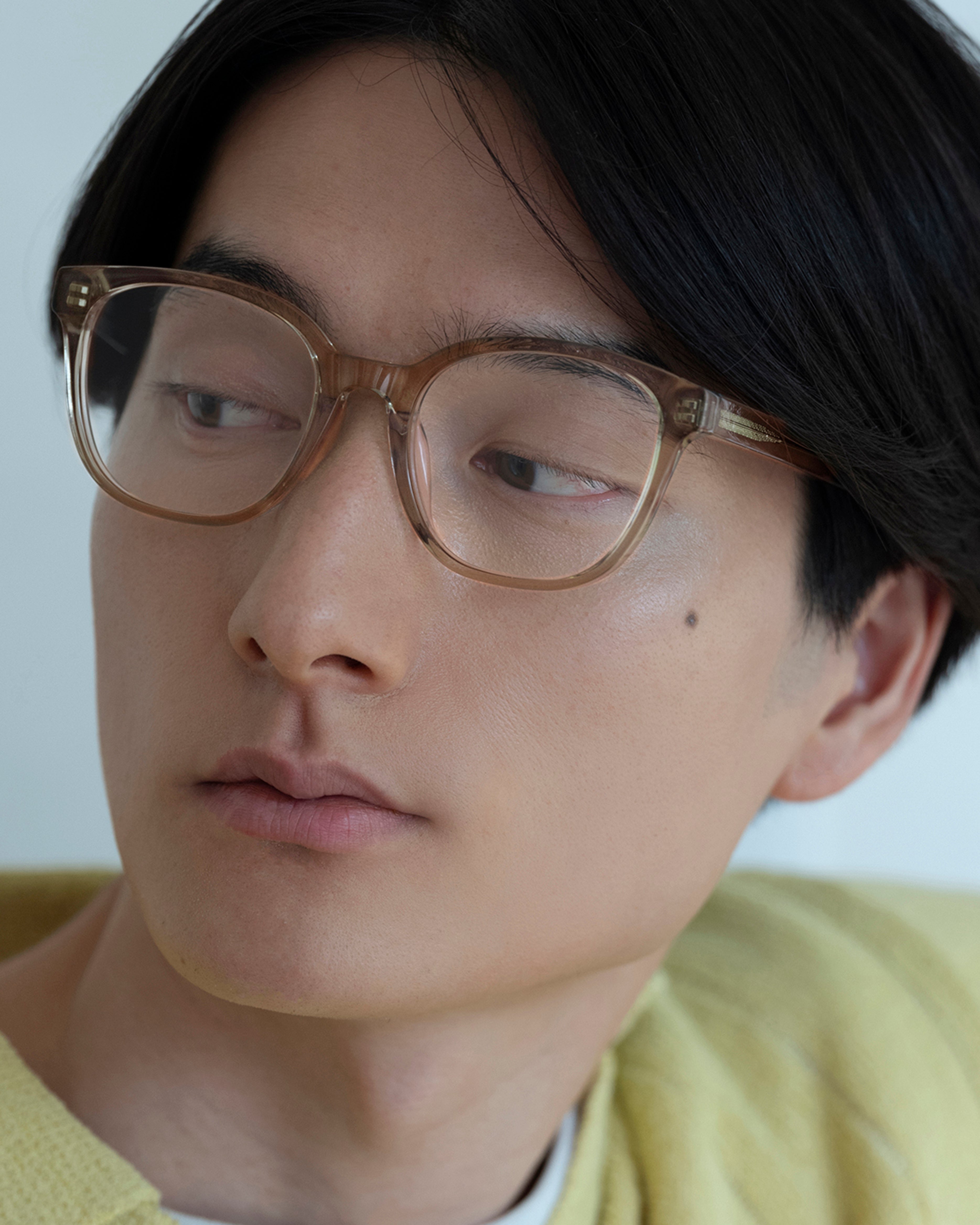 men Vance Eyeglasses square brown plant-based plastic