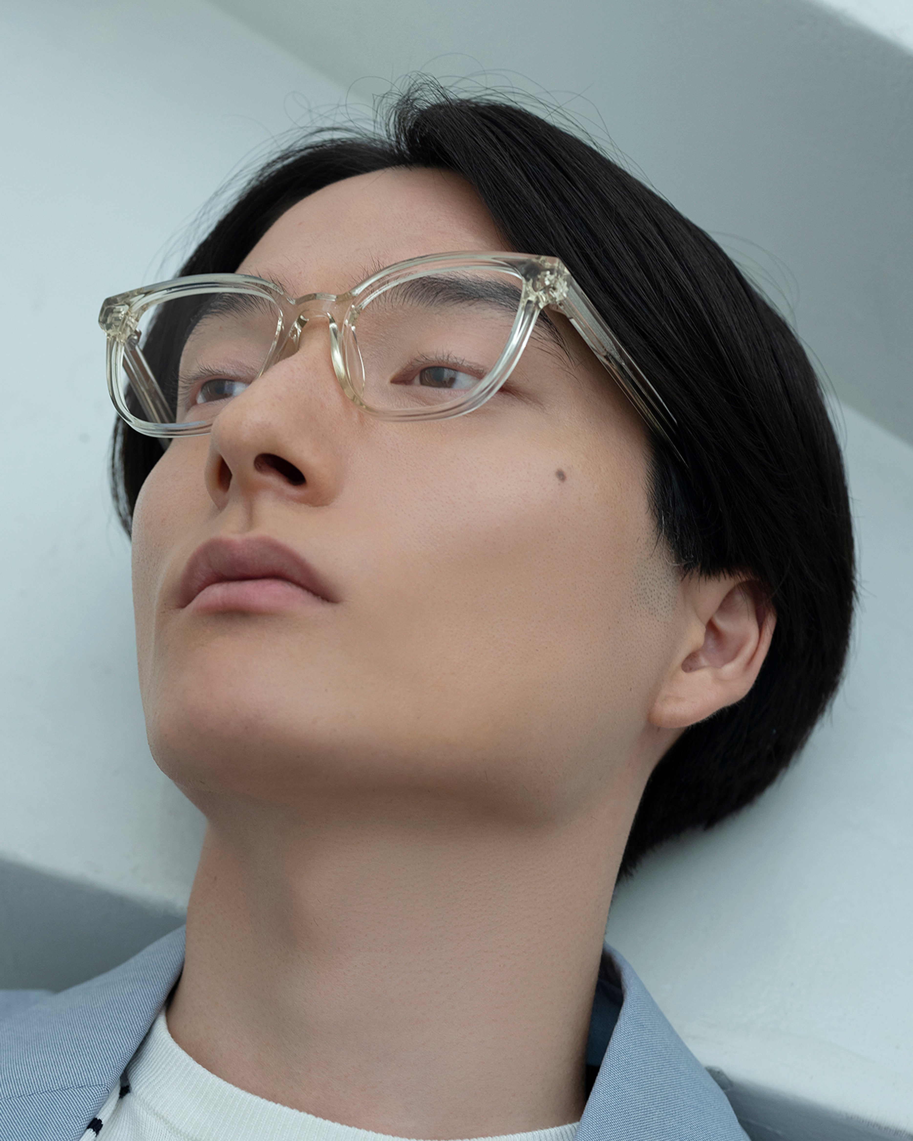 men Vance Eyeglasses square clear plant-based plastic
