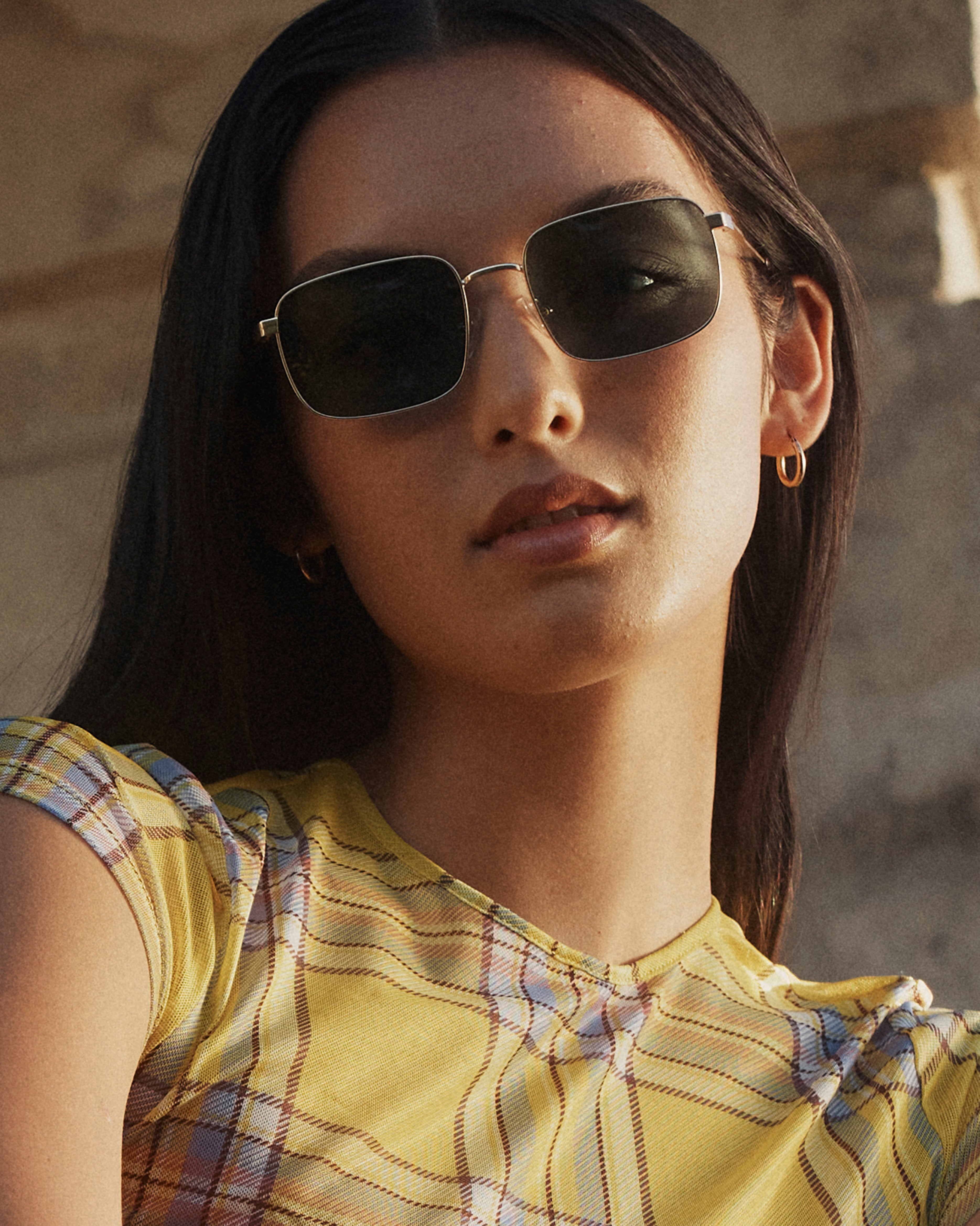 women Vito Sunglasses square gold recycled polyester
