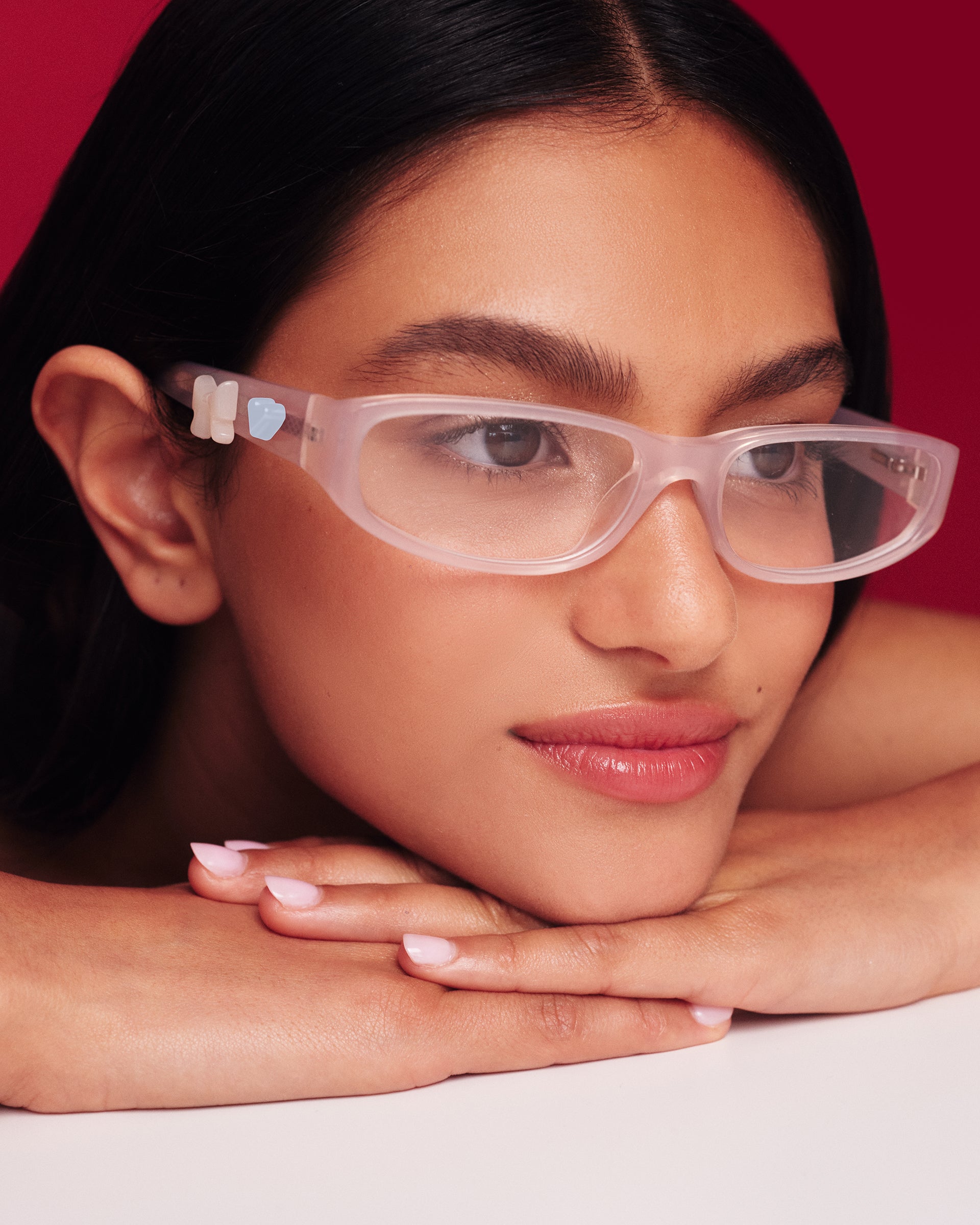 men Lane Eyeglasses rectangle pink acetate