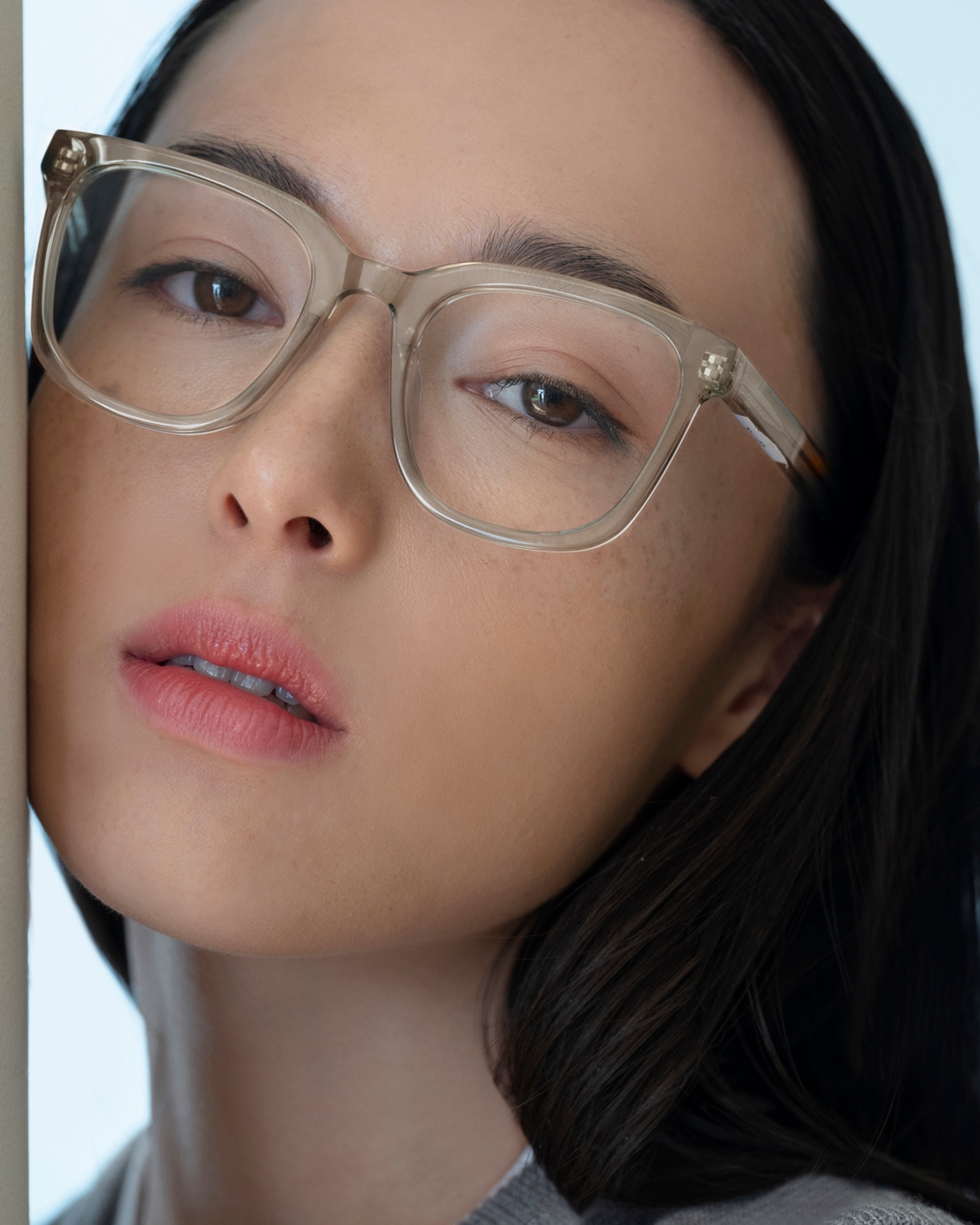 women River Eyeglasses square clear plant-based plastic