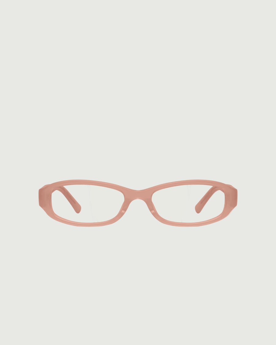 Lucy Eyeglasses rectangle pink acetate front