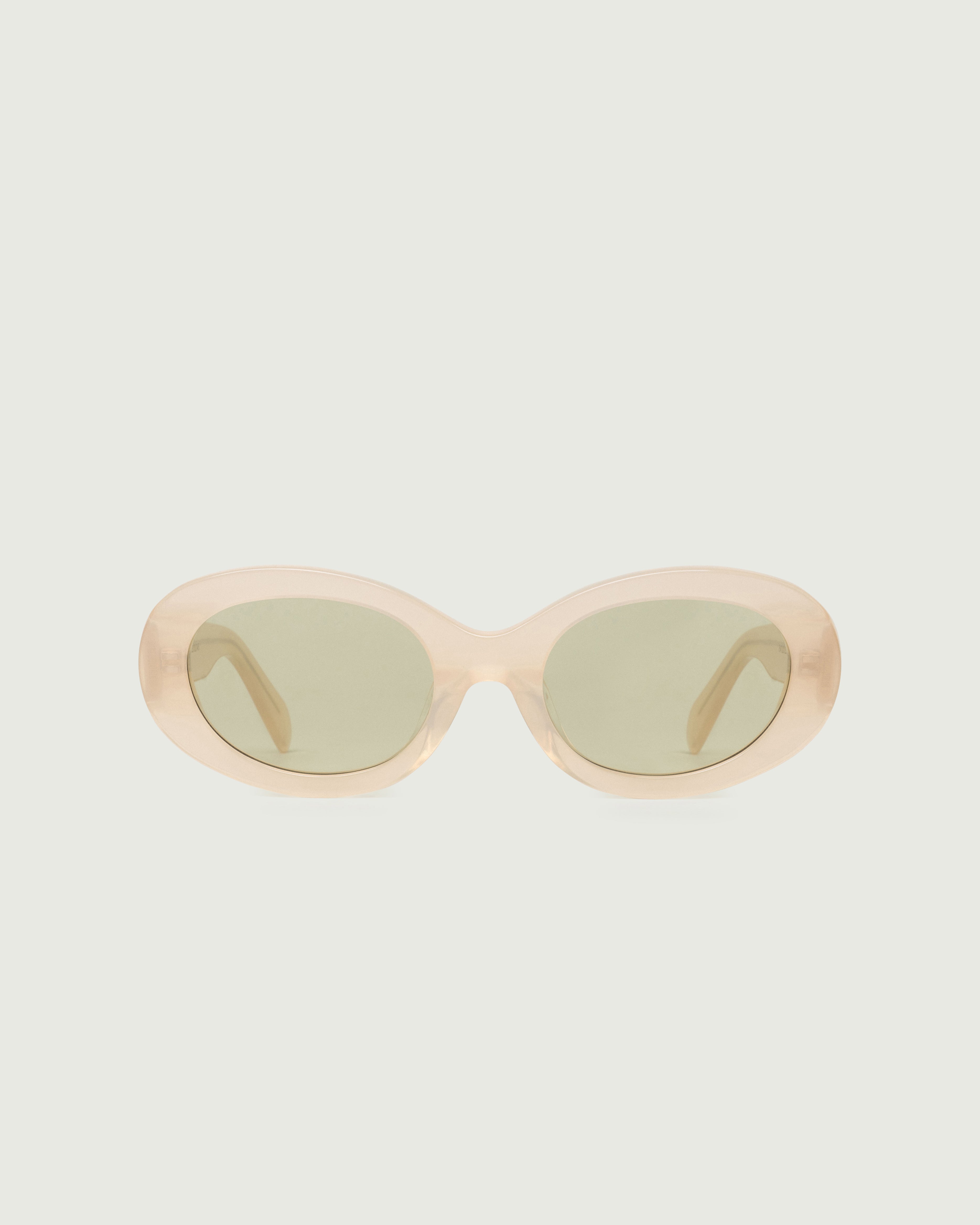 Sheer Apple::Rio Sunglasses round white acetate front