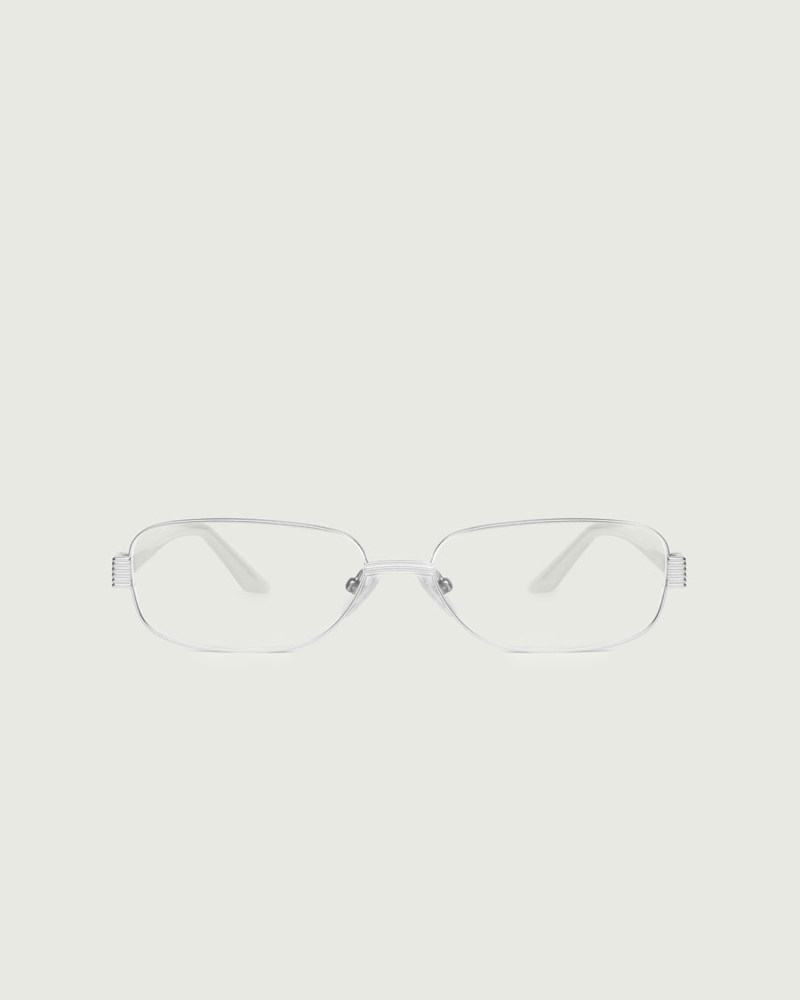 Andy Eyeglasses rectangle silver metal front