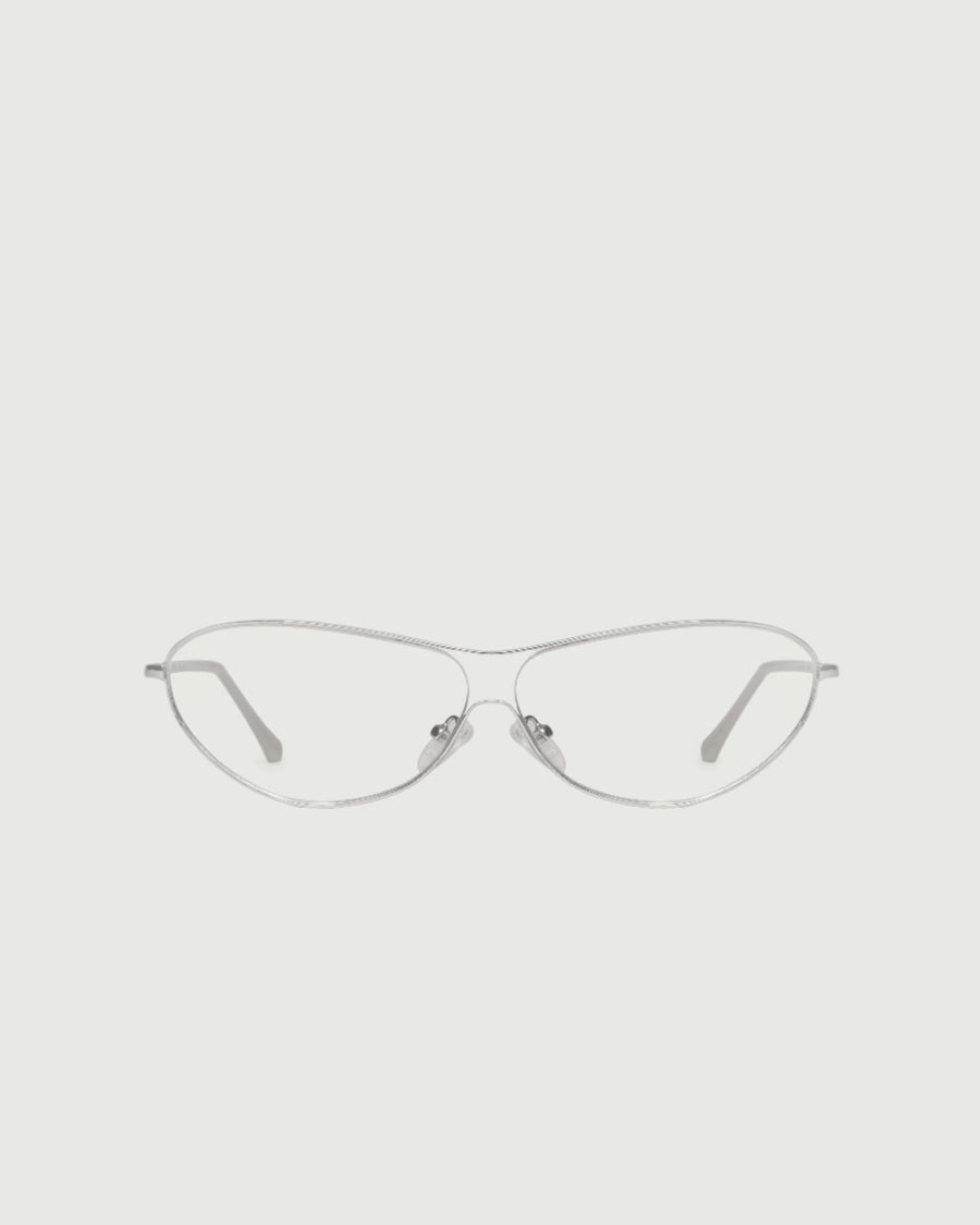 Nova Eyeglasses pilot silver metal front