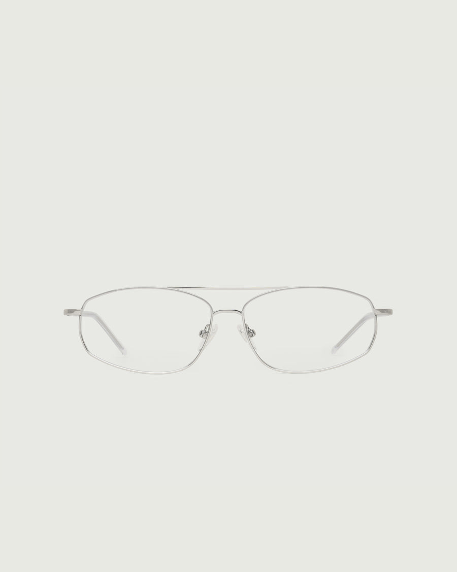 Enid Eyeglasses pilot gray metal front
