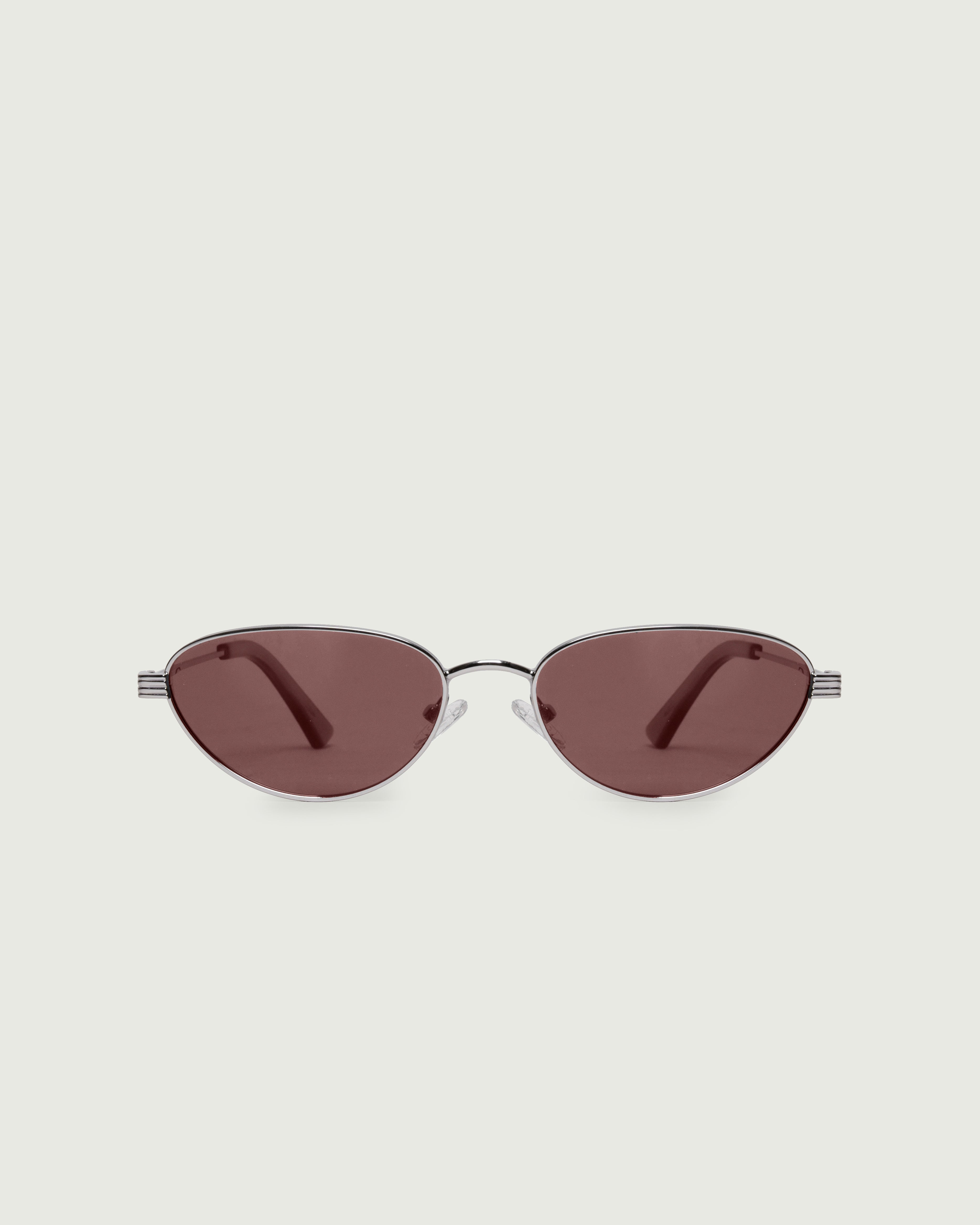 Silver Plum Polarized::Josie Sunglasses cateye Silver metal front