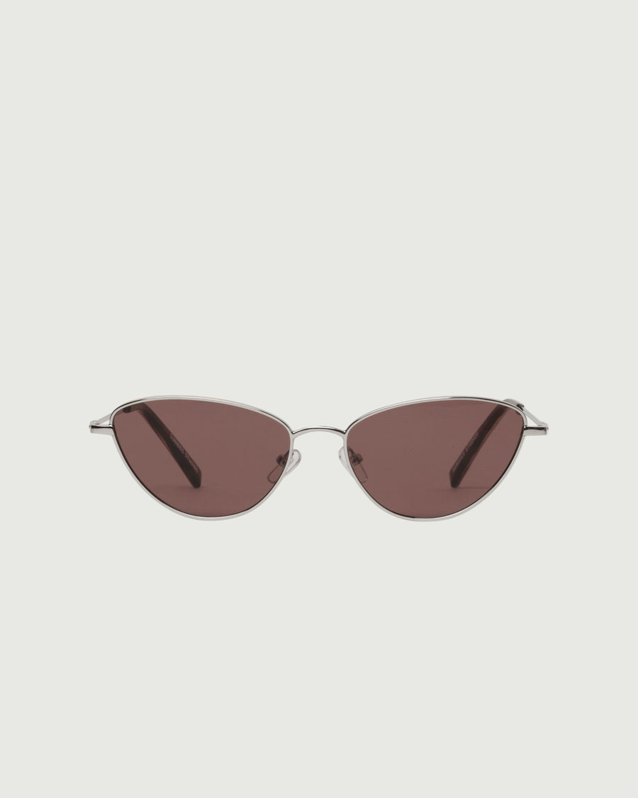 Lou Sunglasses cateye Silver metal front