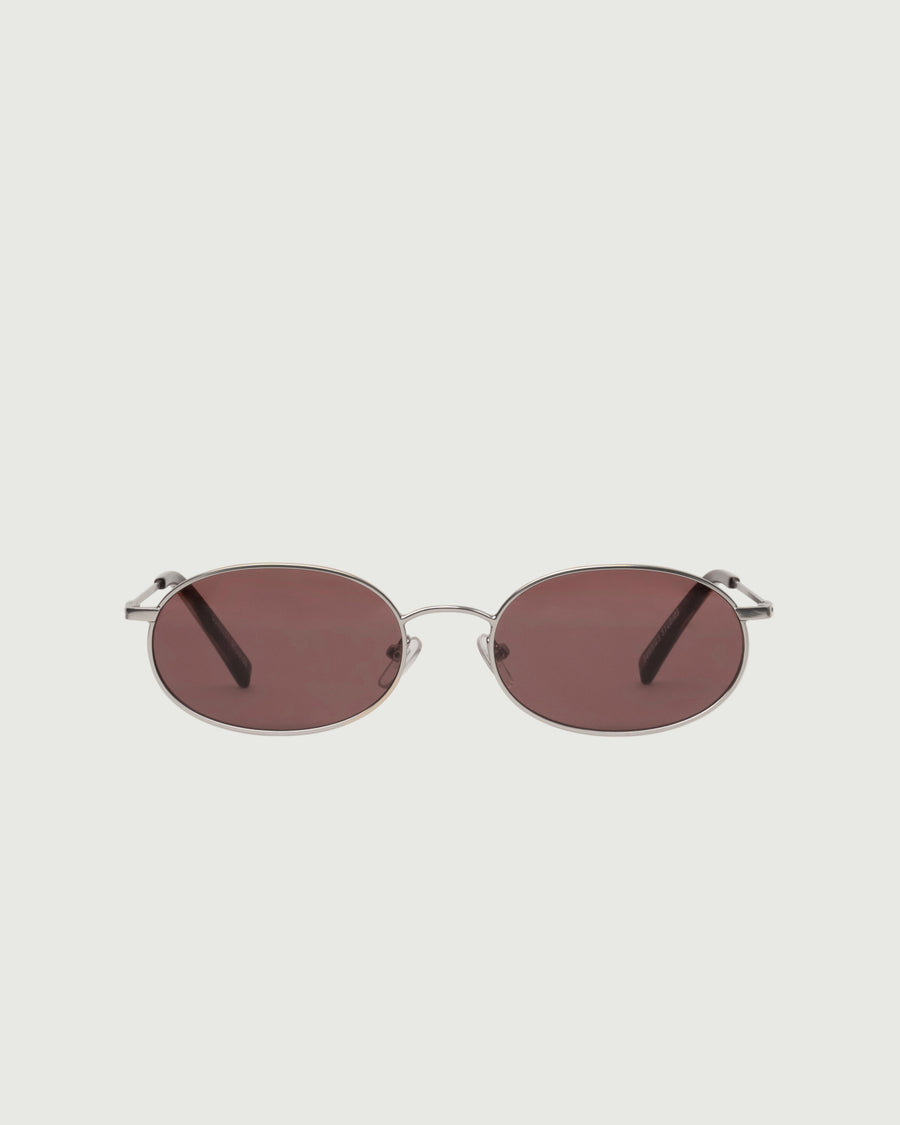 Romy Sunglasses oval Silver metal front