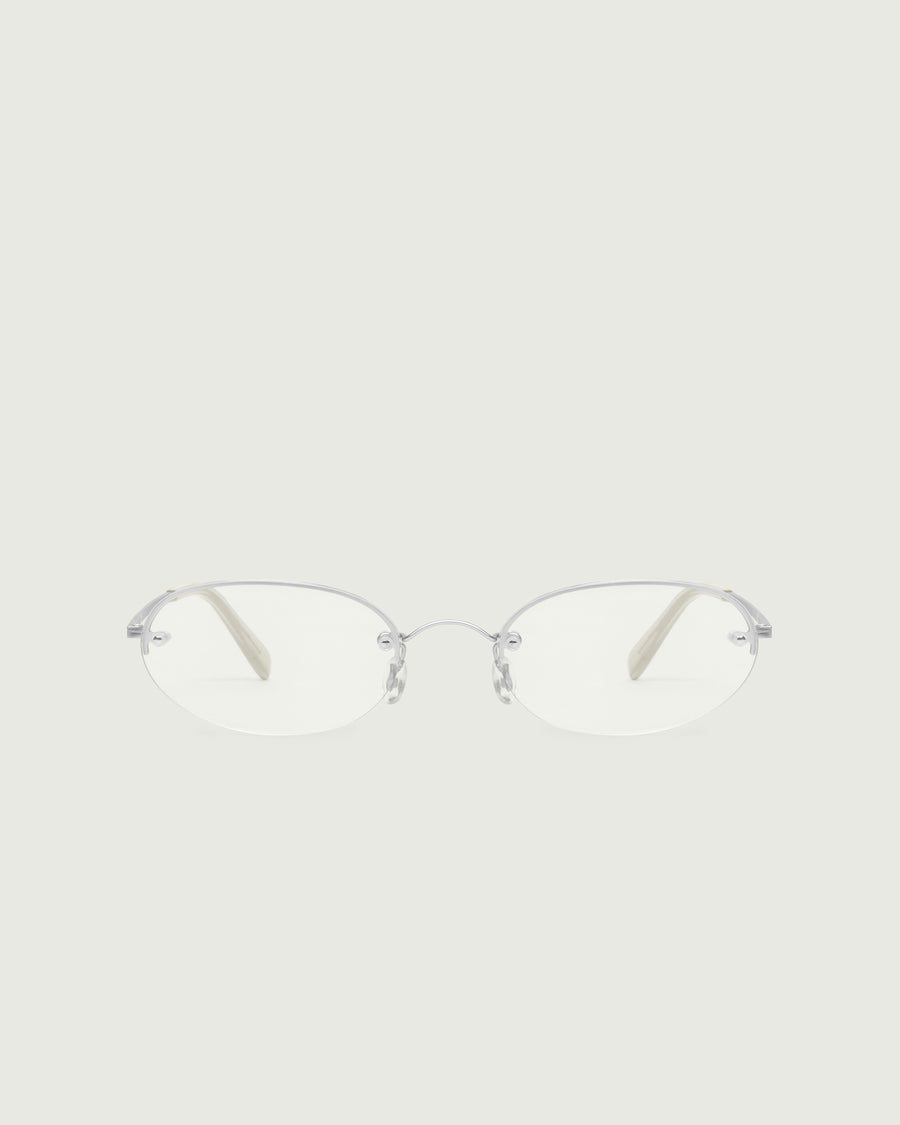 Harris Eyeglasses oval Gray stainless steel front
