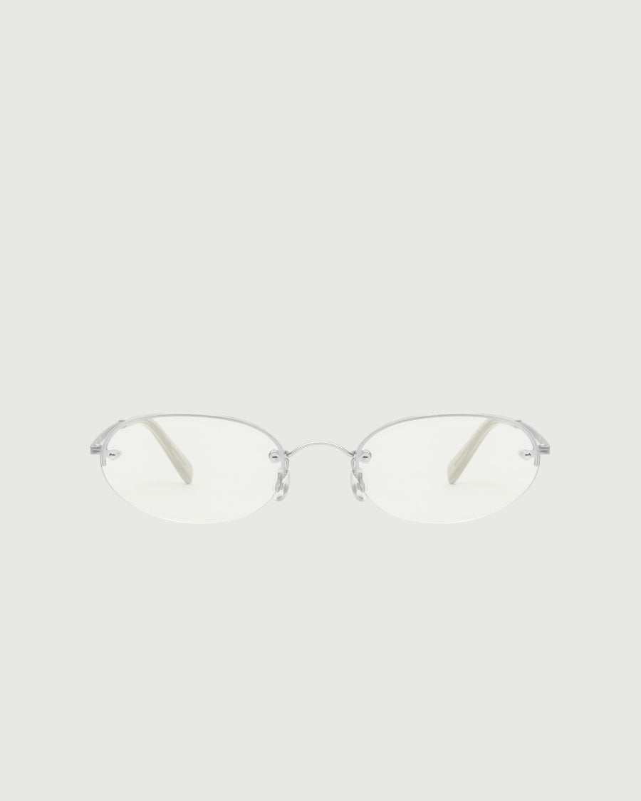 Harris Eyeglasses oval Gray stainless steel front