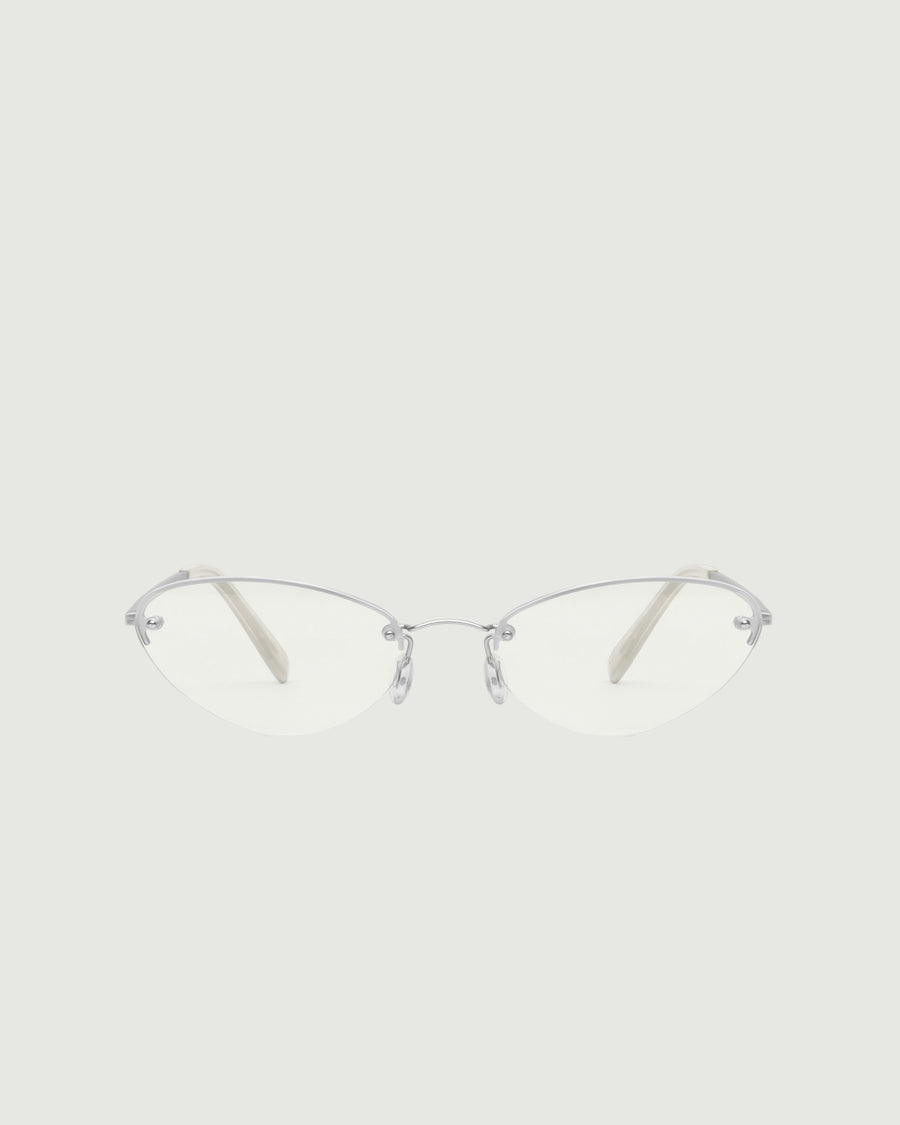 Holly Eyeglasses cateye Gray stainless steel front